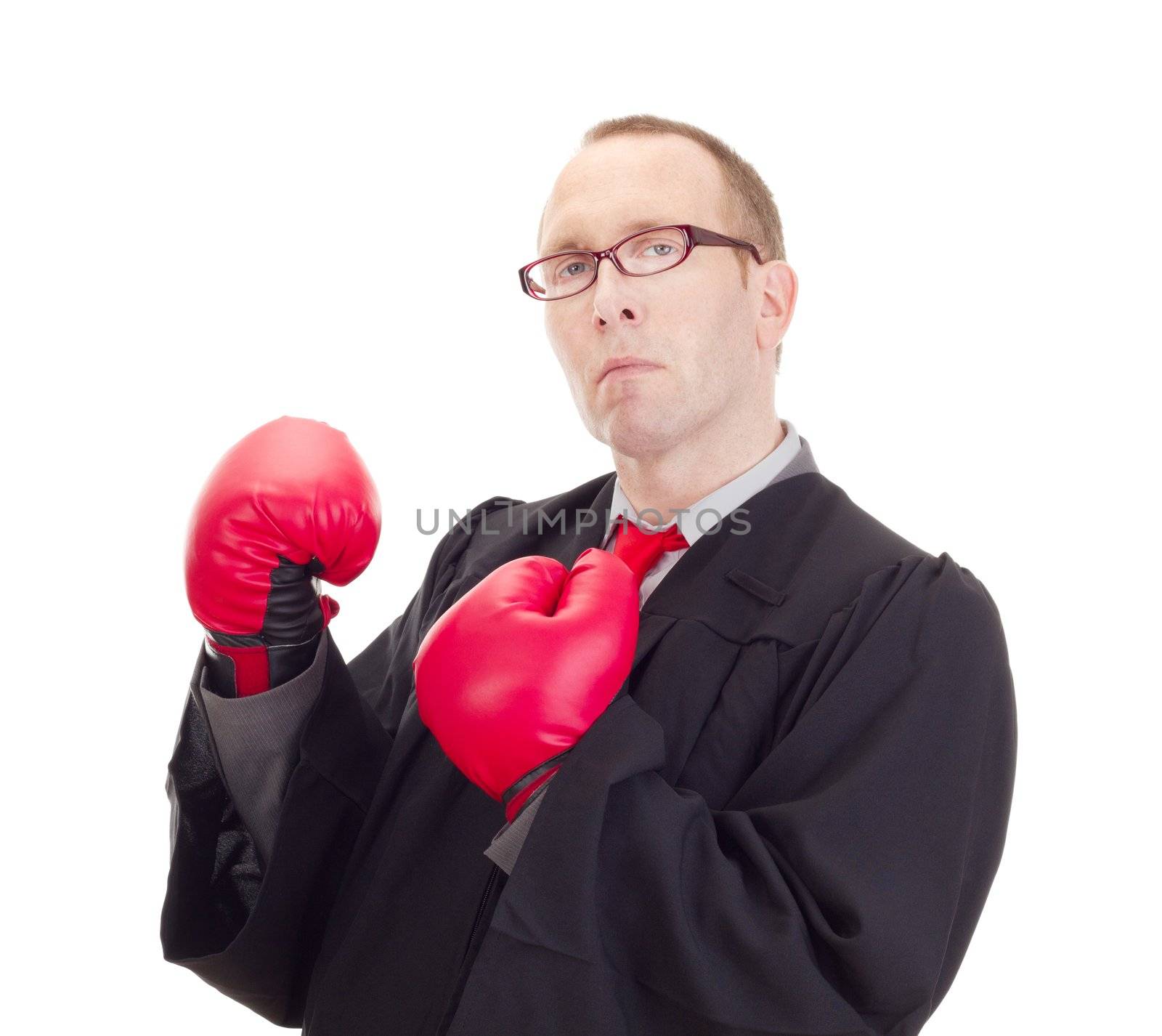 Lawyer with boxing gloves