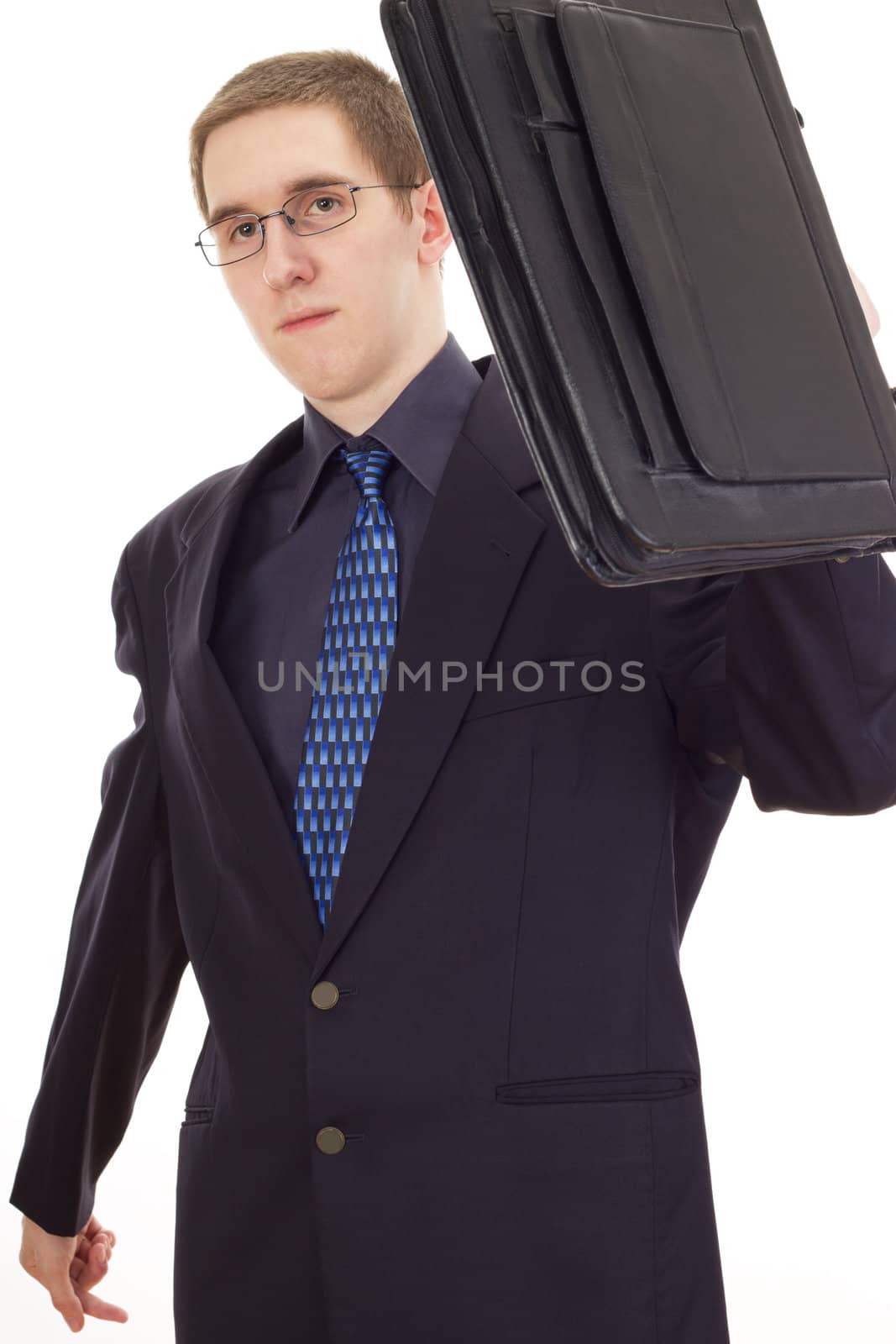 Young businessman with briefcase