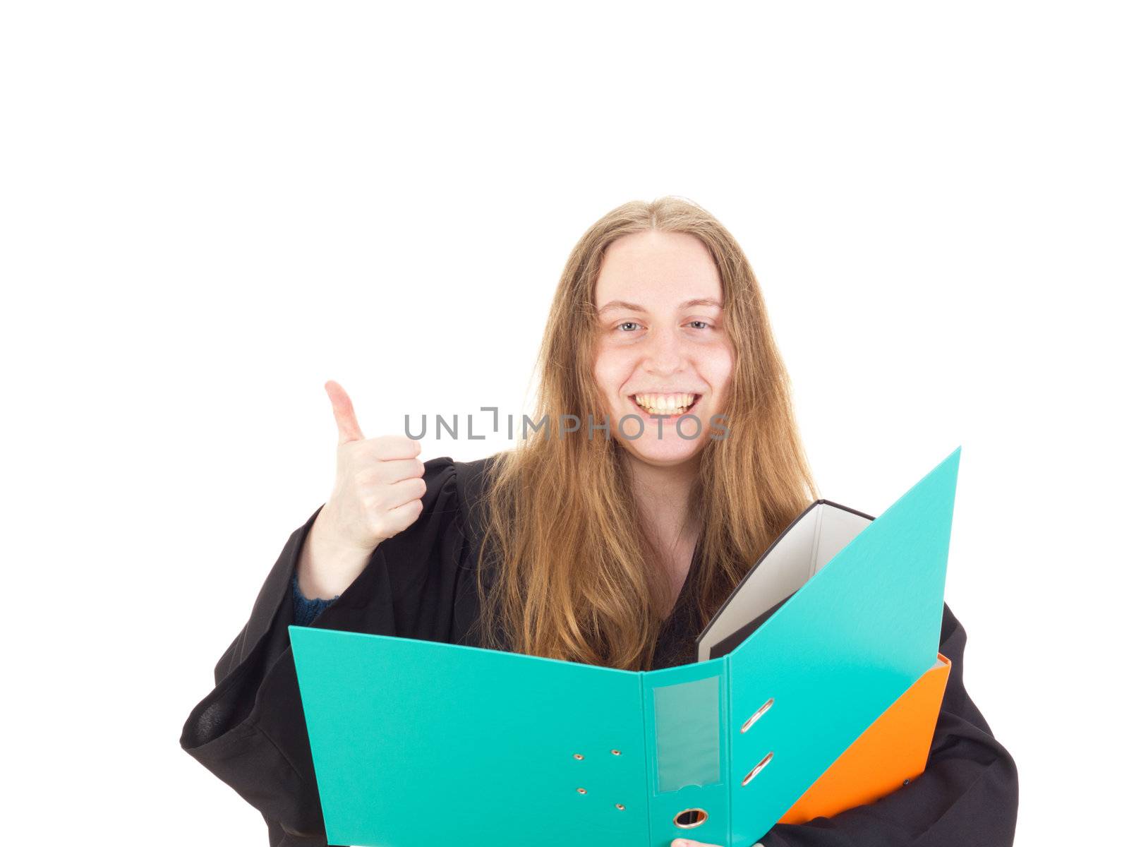 Young attorney with a lot of work