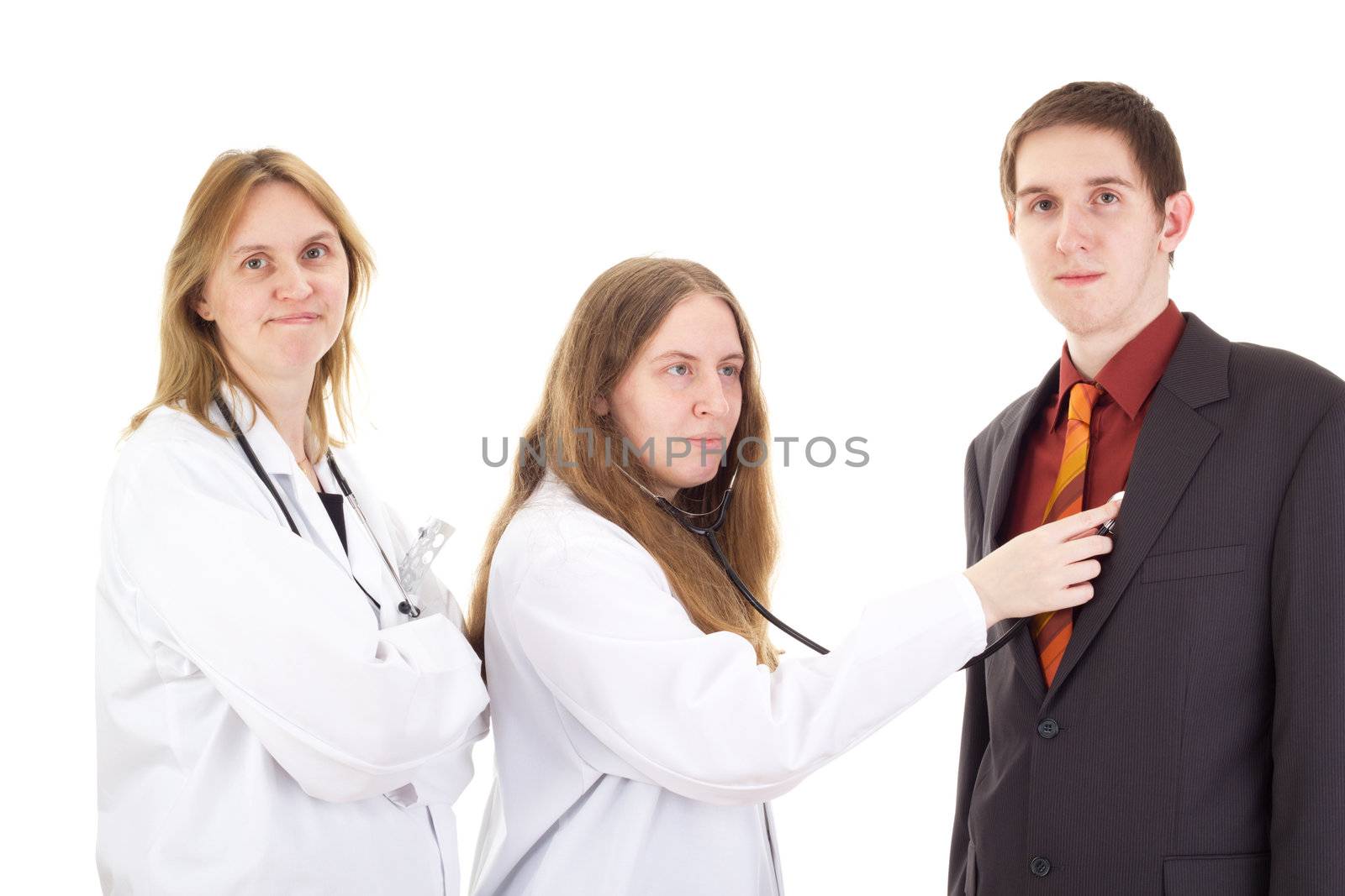 Medical doctors with patient by gwolters