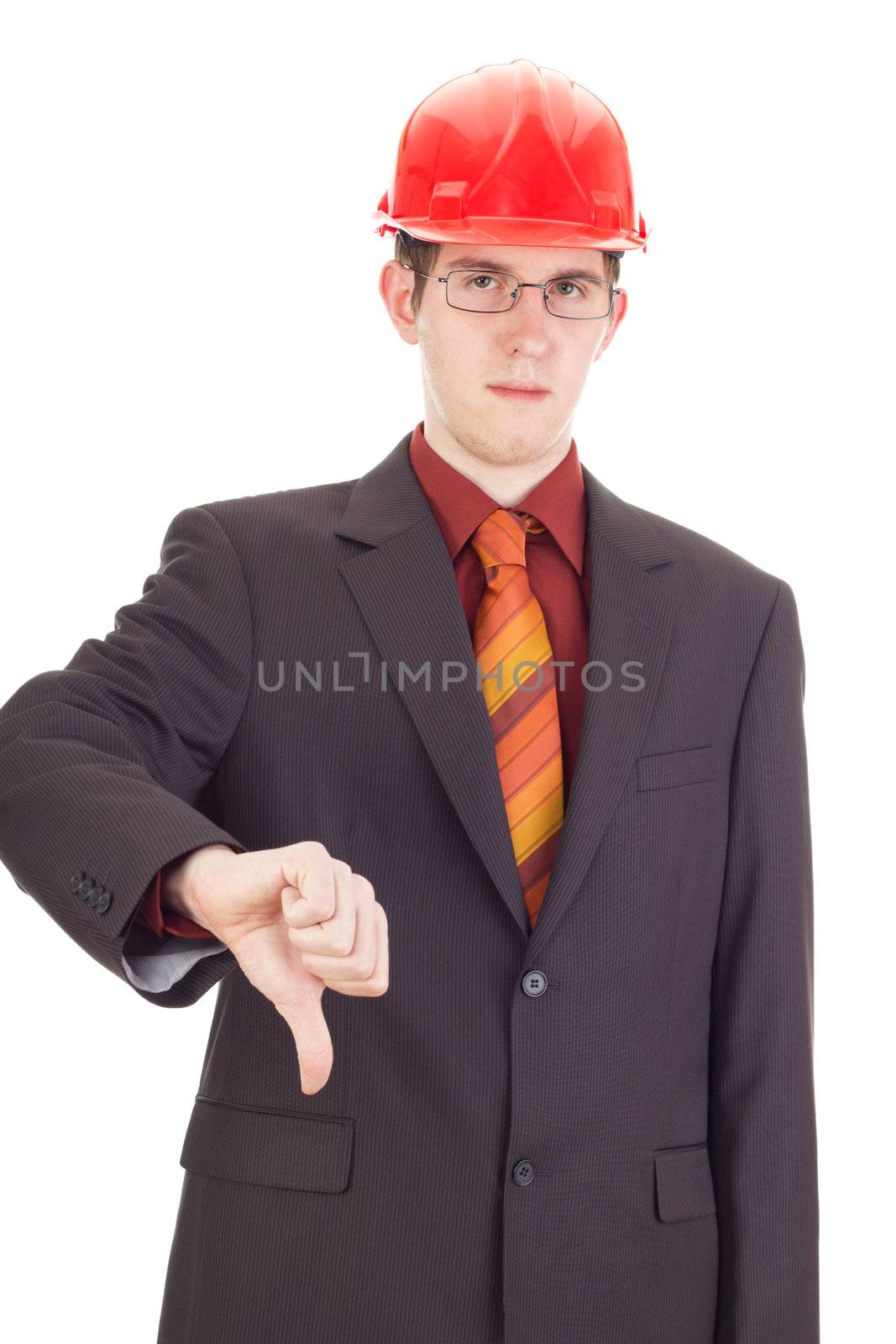 Young businessman with hard hat