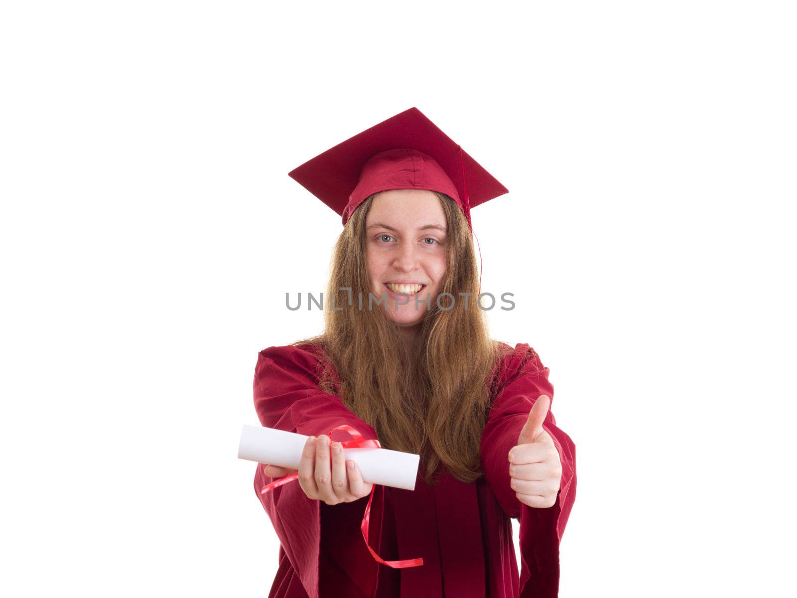 Female student with diploma