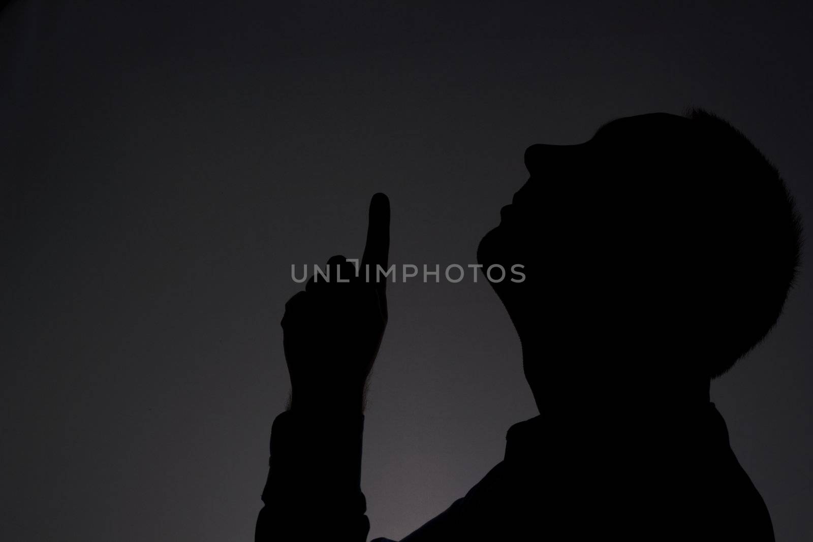 Man showing something