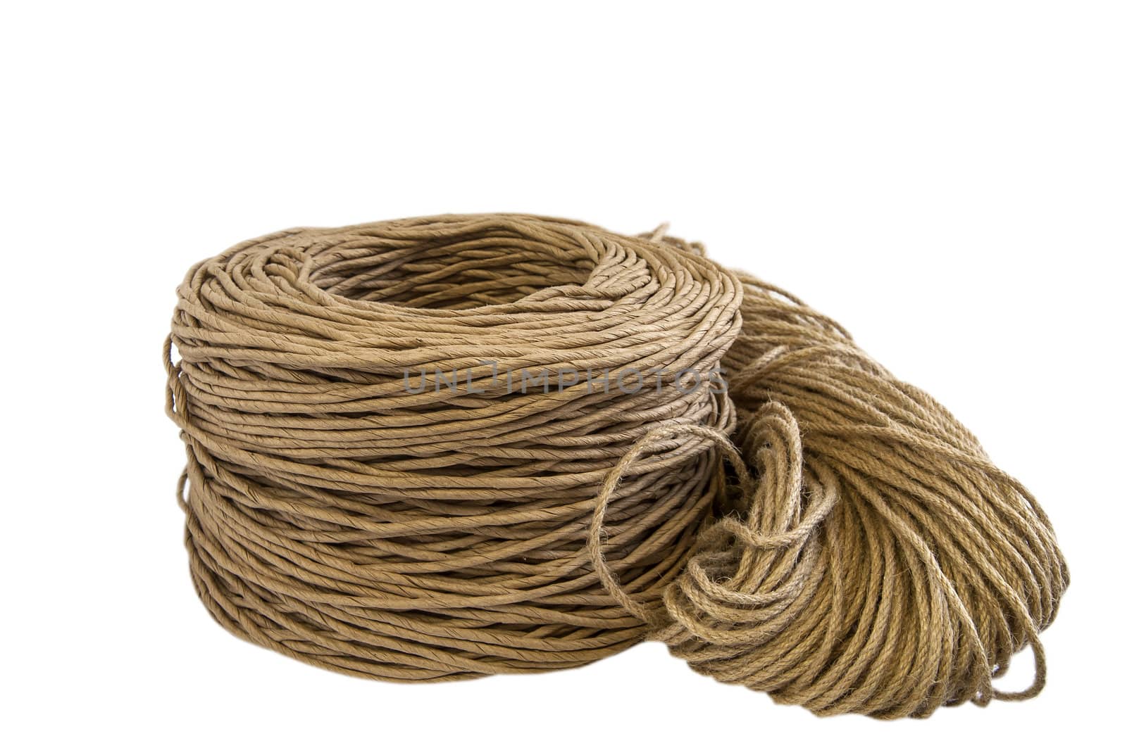 Twisted paper cord roll,flax rope by varbenov