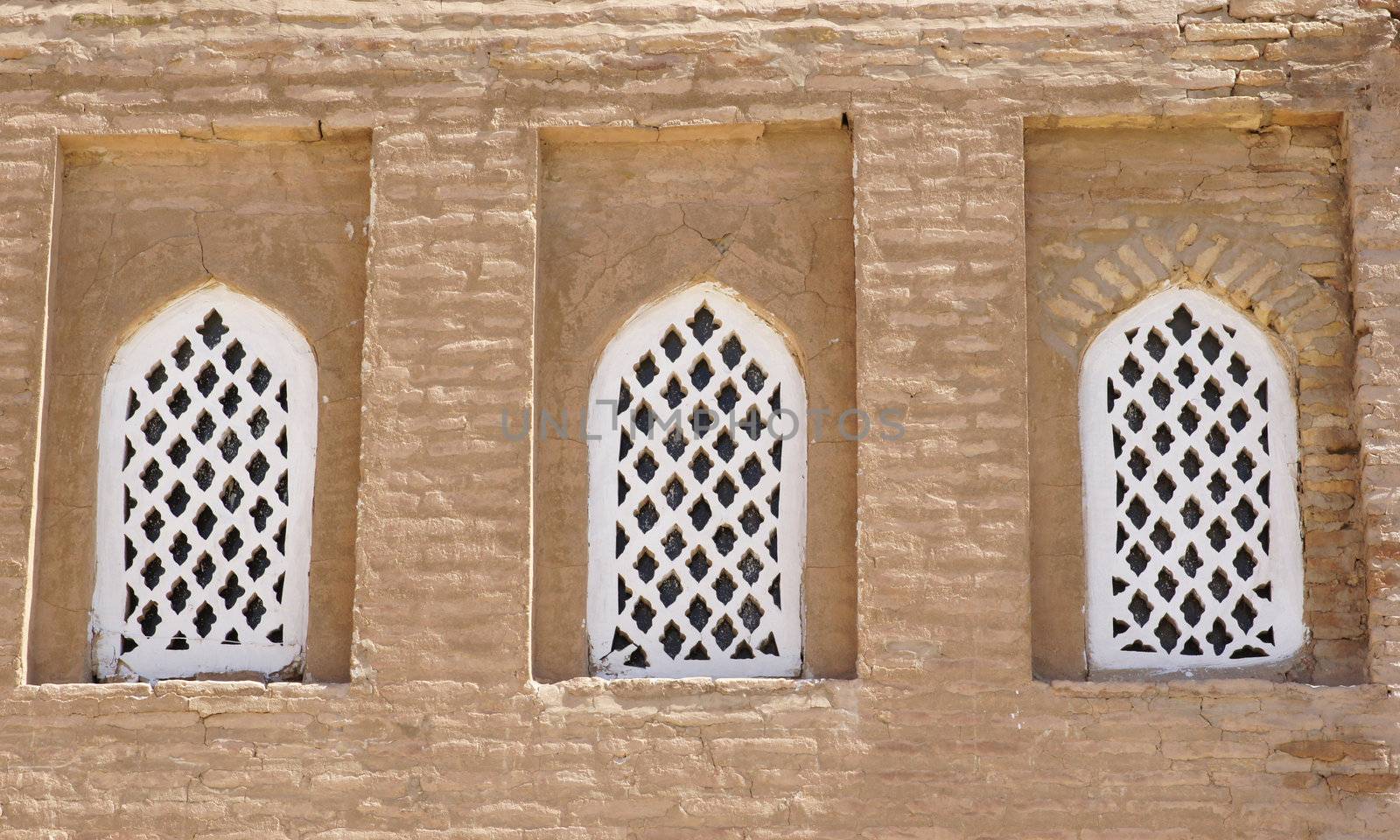 Close-up to a ancient building of Khiva, silk road, Uzbekistan