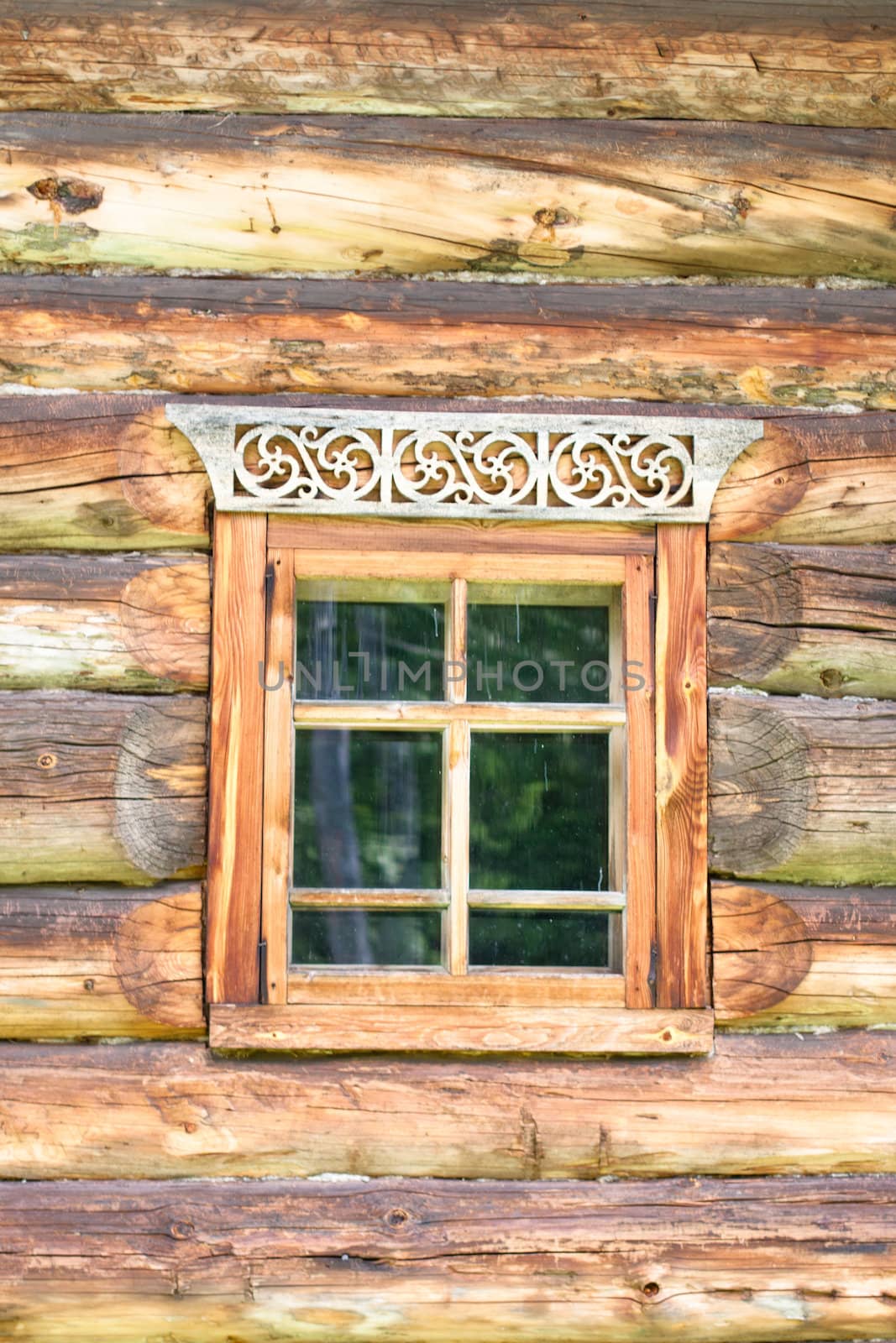 A traditional wooden decoration on a house
