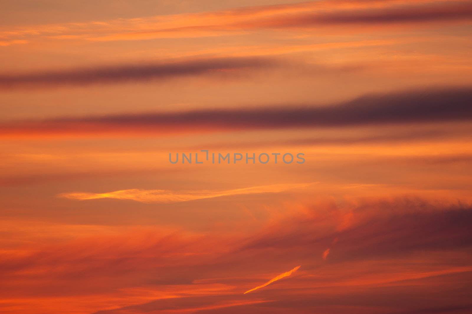 Dramatic sunset over the sea