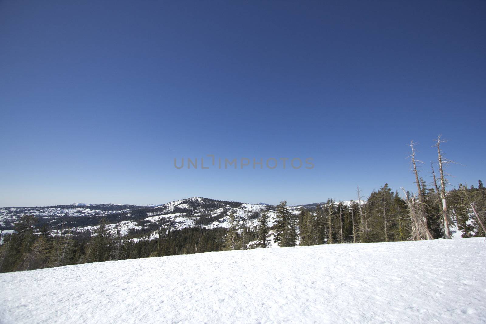 The Sierra Nevadas in the winter at Castle peak.