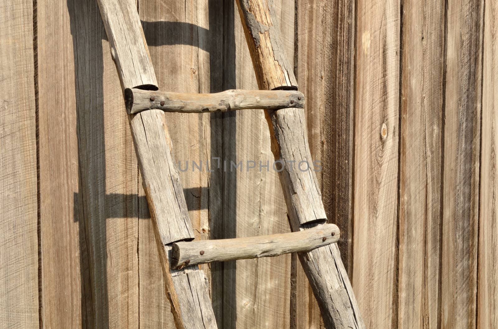 Handmade ladder constructed as a replica from the 1700s