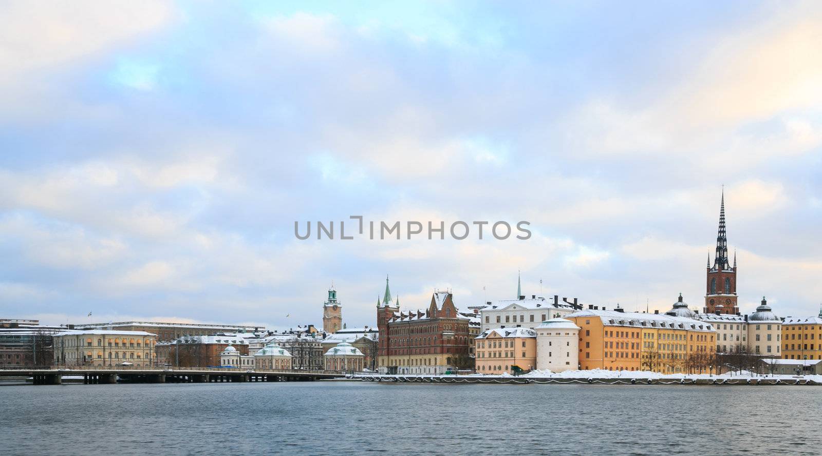 Cityscape of Gamla Stan Old Town Stockholm city Sweden