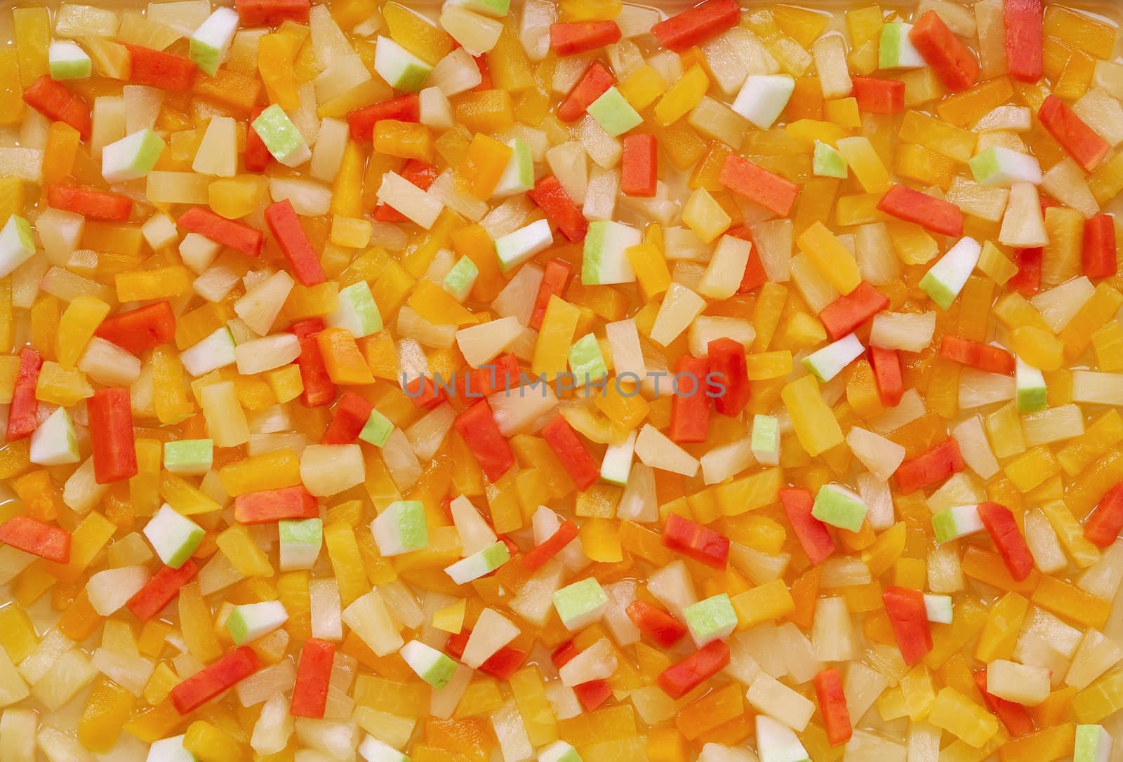 Group of mixed fruit slices for background