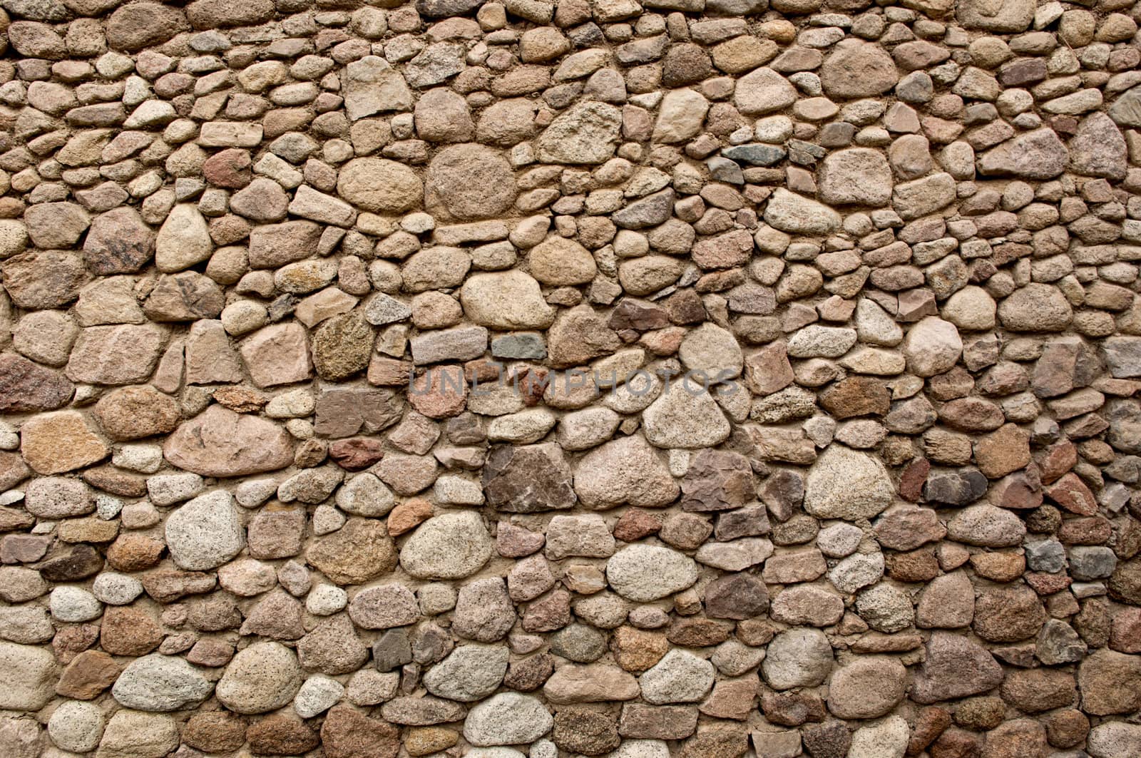 Texture of stone wall with various stones