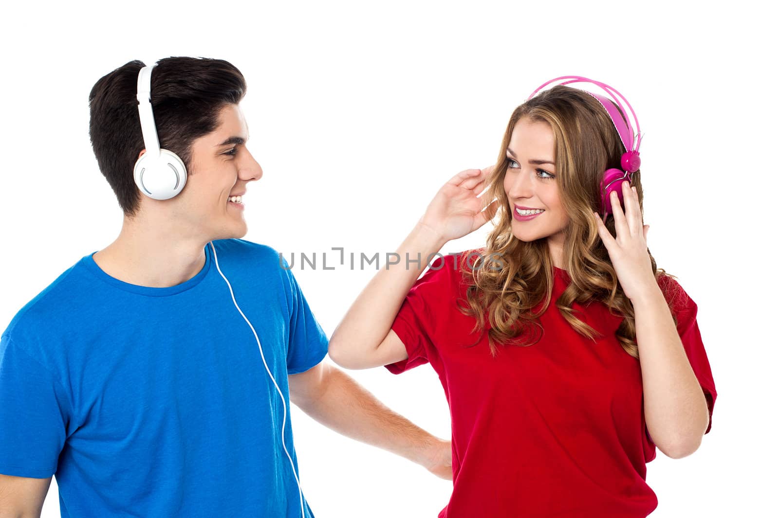 Couple enjoying romantic music together by stockyimages