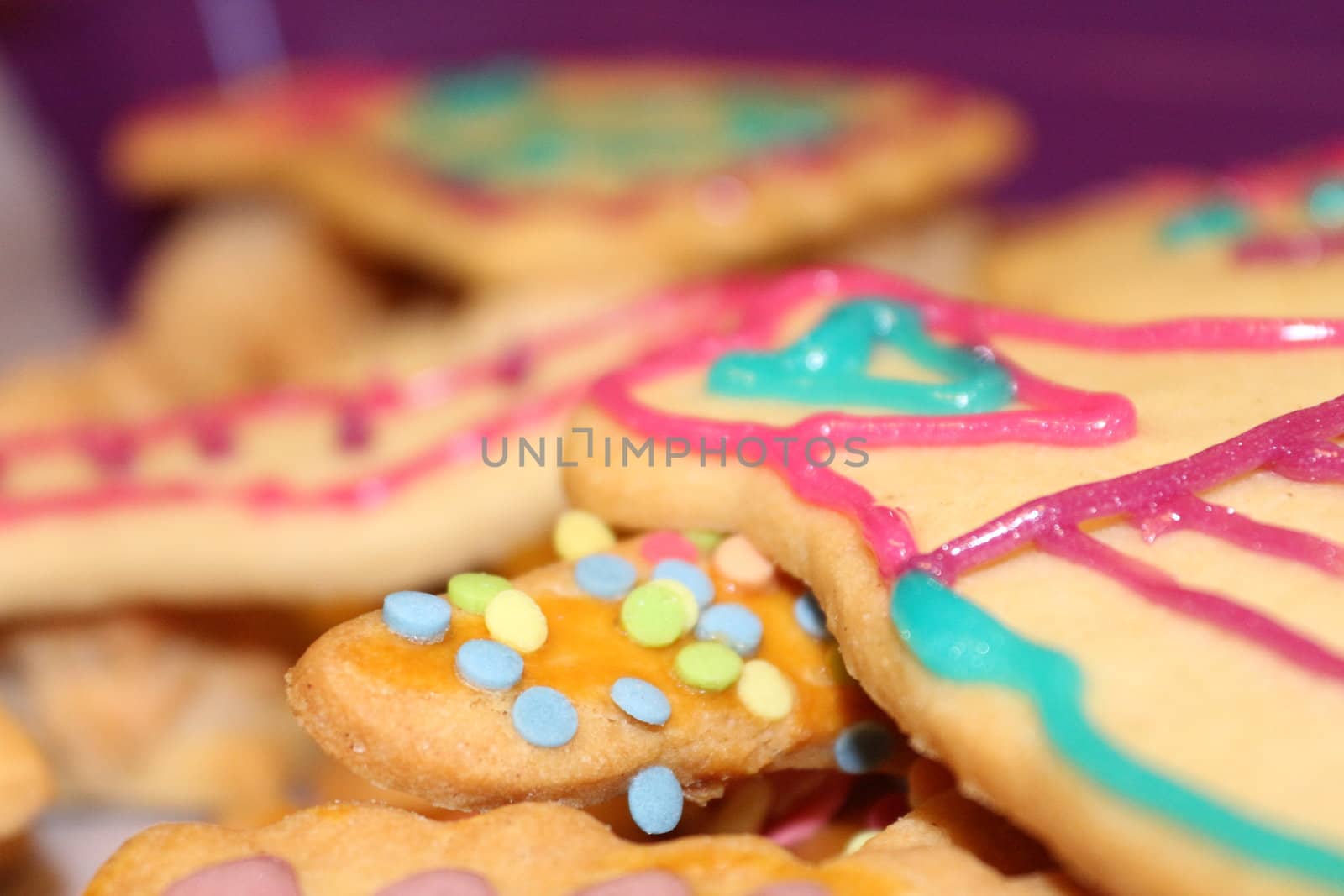 Colorful self baked cookies.