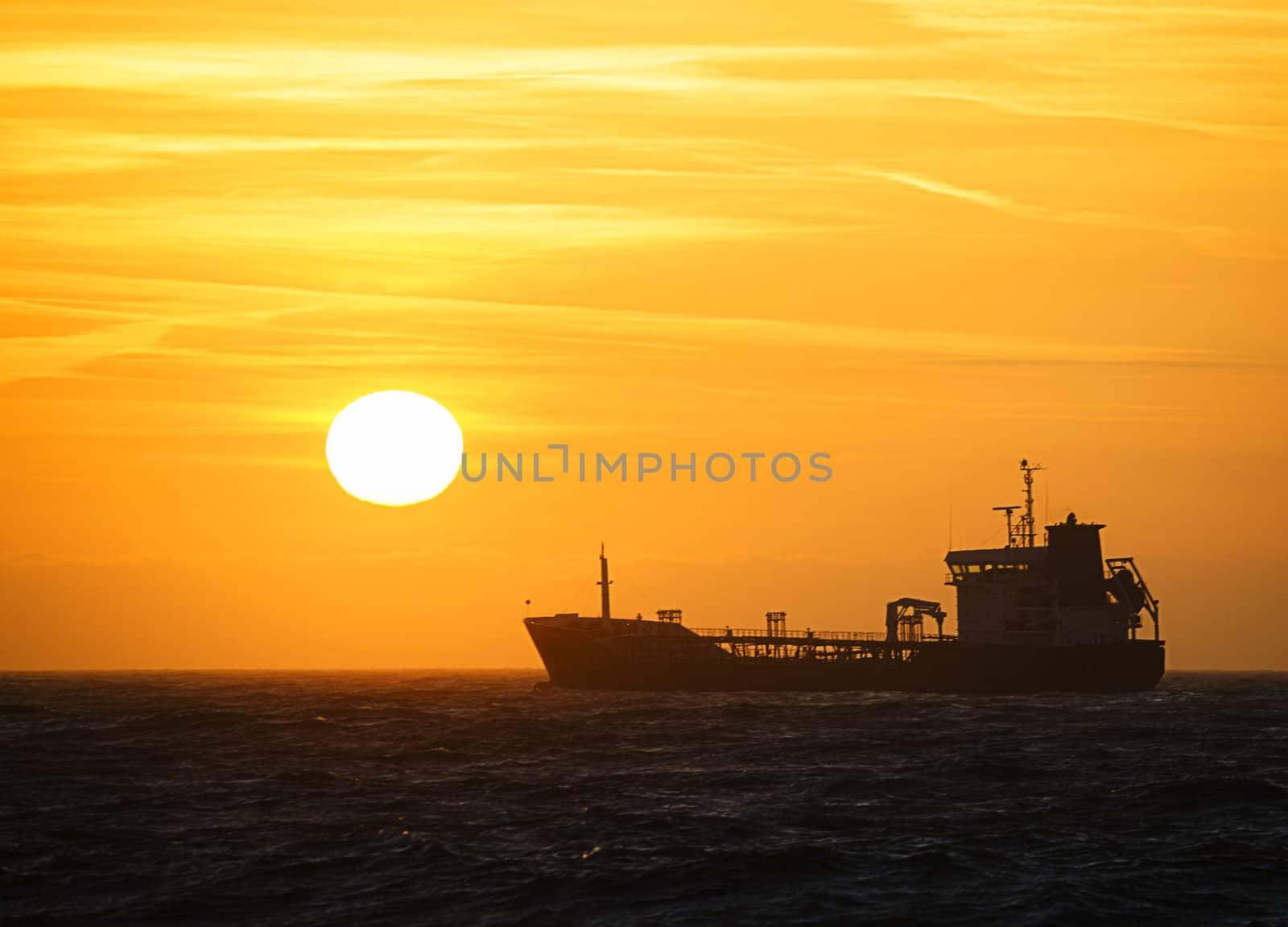 Ship sunset silhouette by nprause