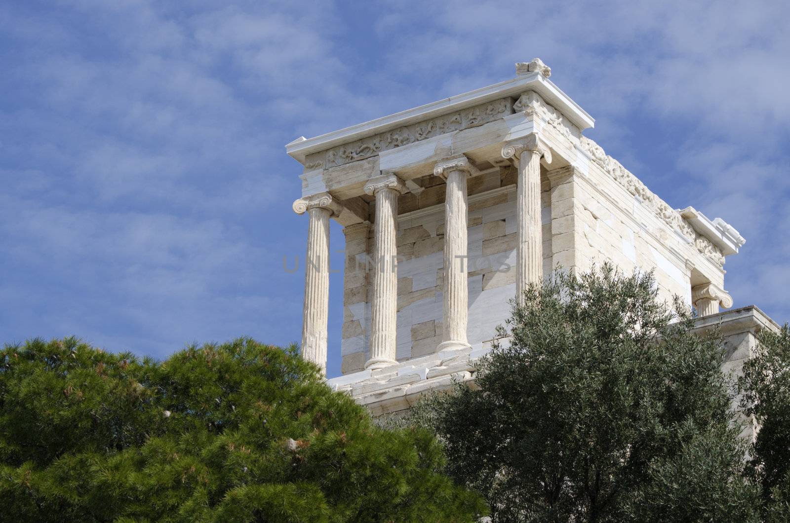 The temple of Athena Nike on the acropolis in athens.