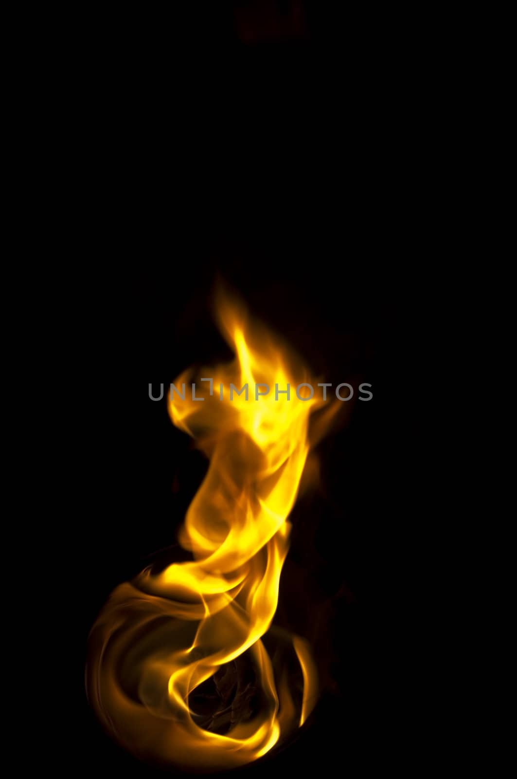 fire with a black background, abstract background.