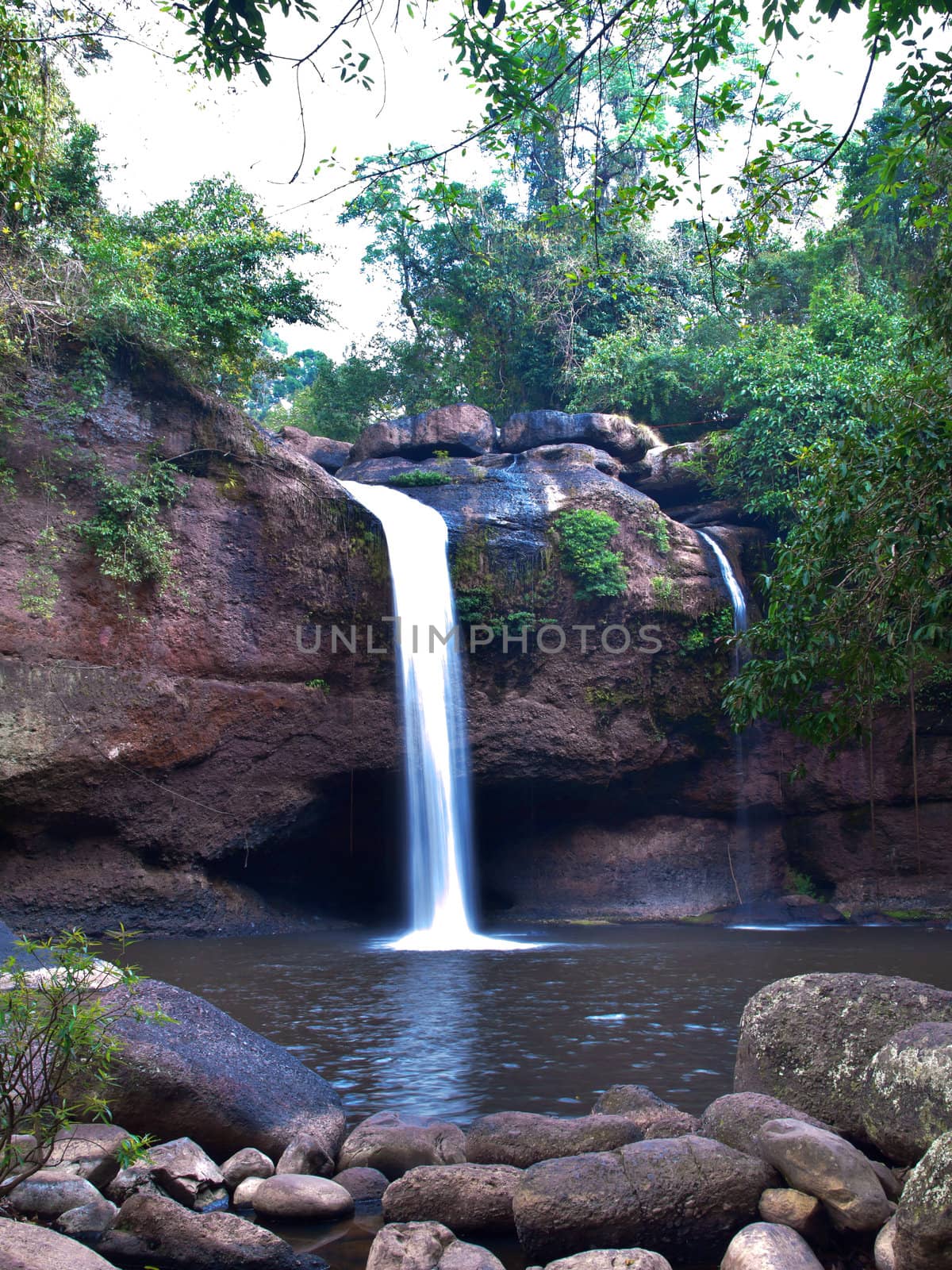 Haew Suwat Waterfall, Khao Yai National Park, Nakhon Nayok, Thailand. This national park is elect as world heritage forest complex from UNESCO