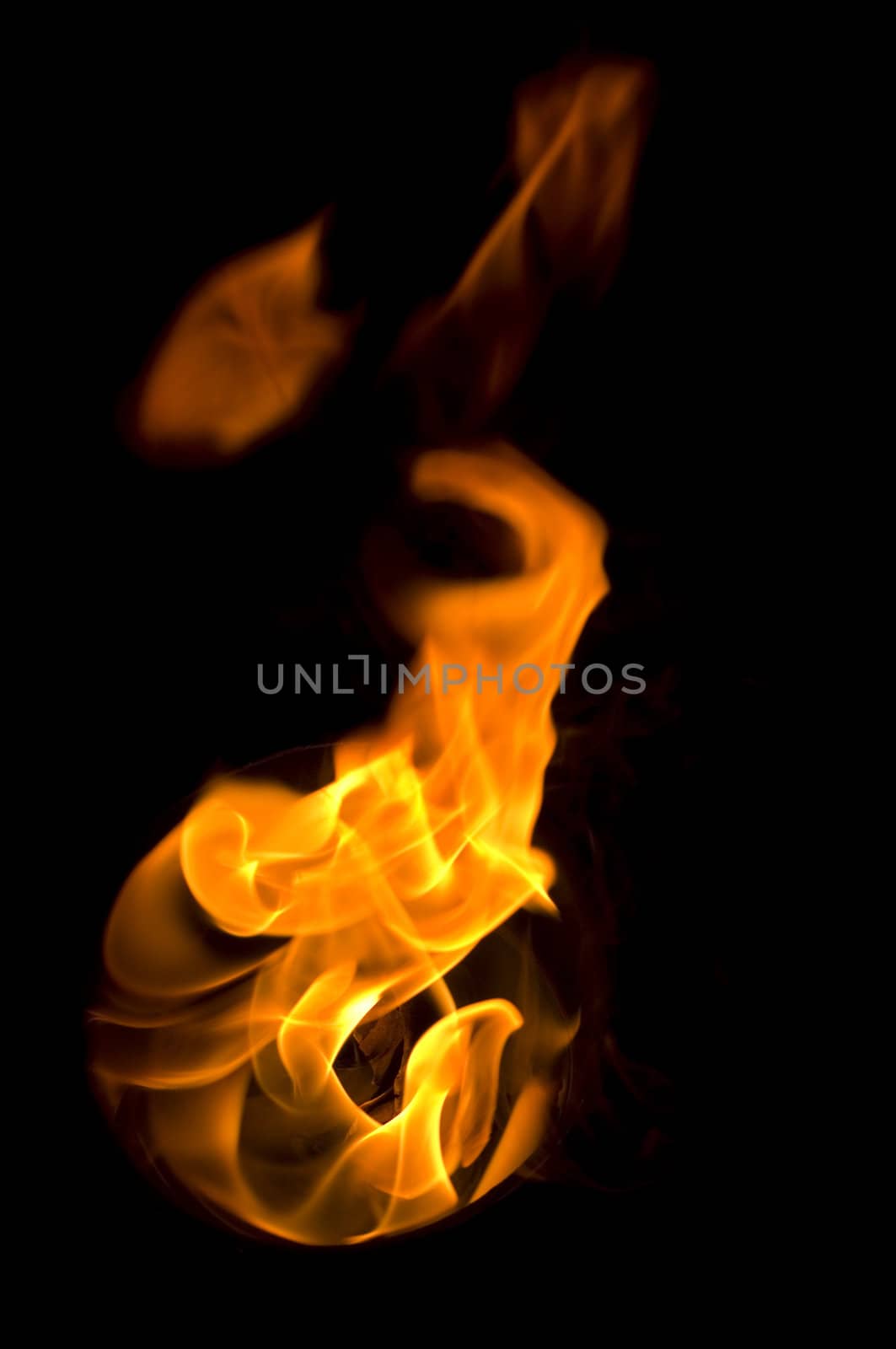 fire with a black background, abstract background.