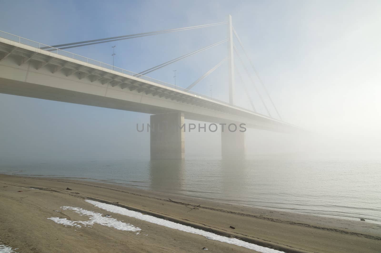 Bridge on Danube river by zagart36
