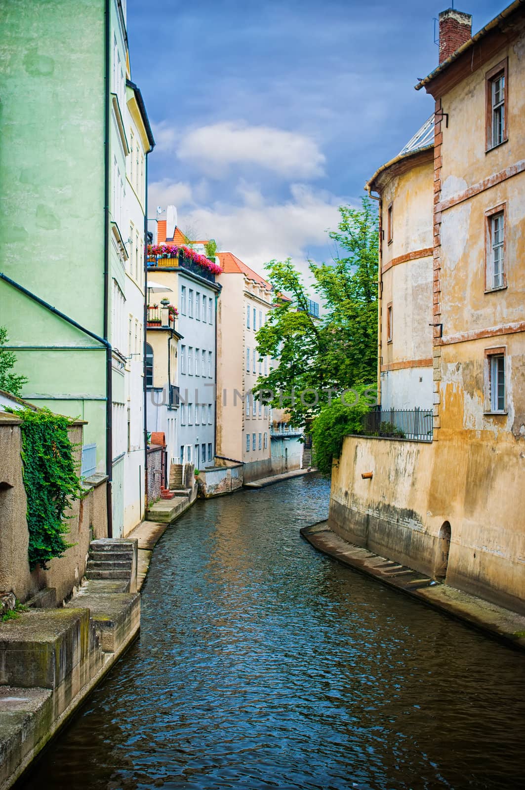 Water canal in Prague, Czech Republic, Europe