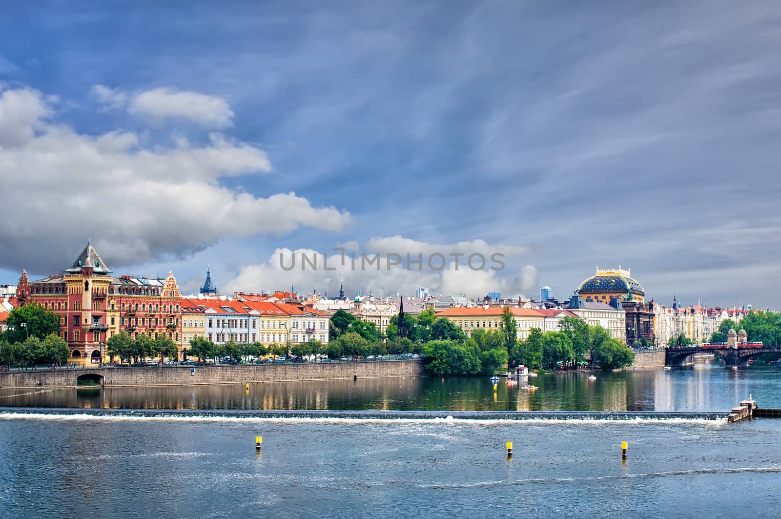 view of Prague from Charles bridge