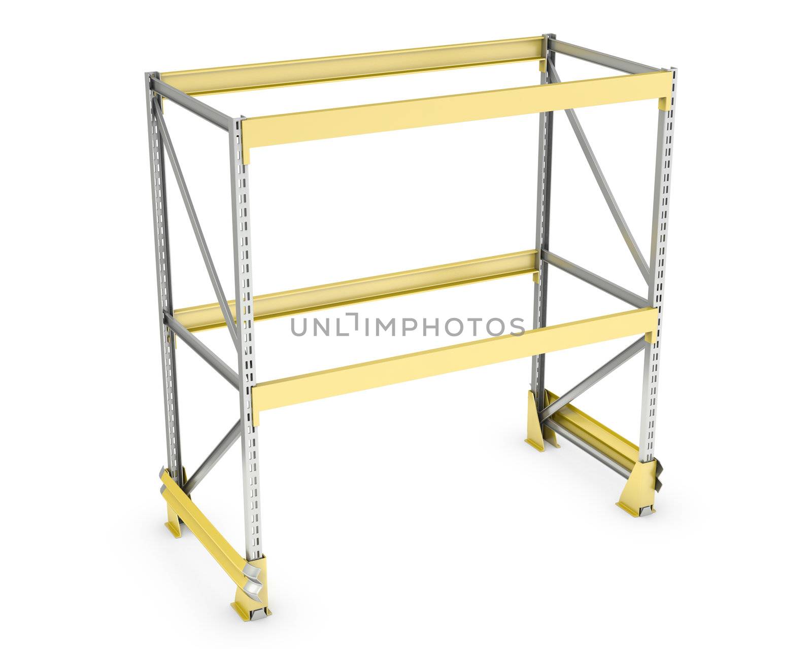 Single pallet rack, isolated on white background