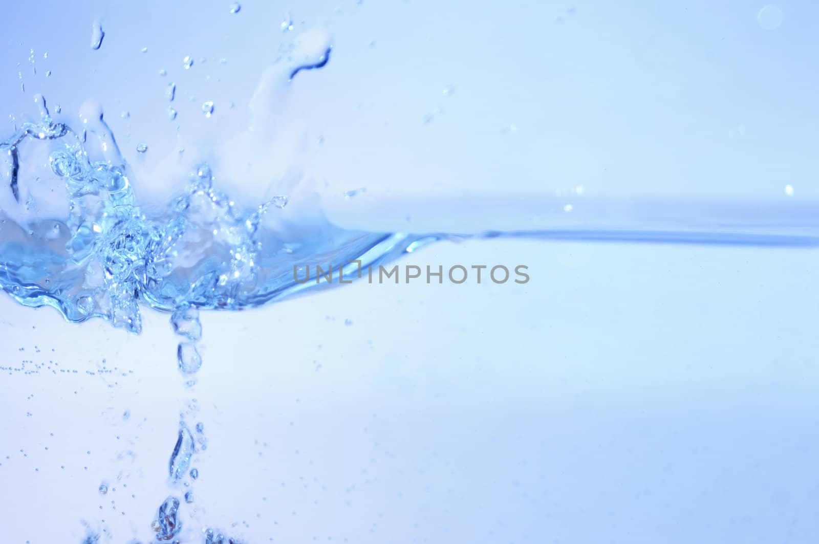 Blue Water Splash suitable for Design. Stock Photo