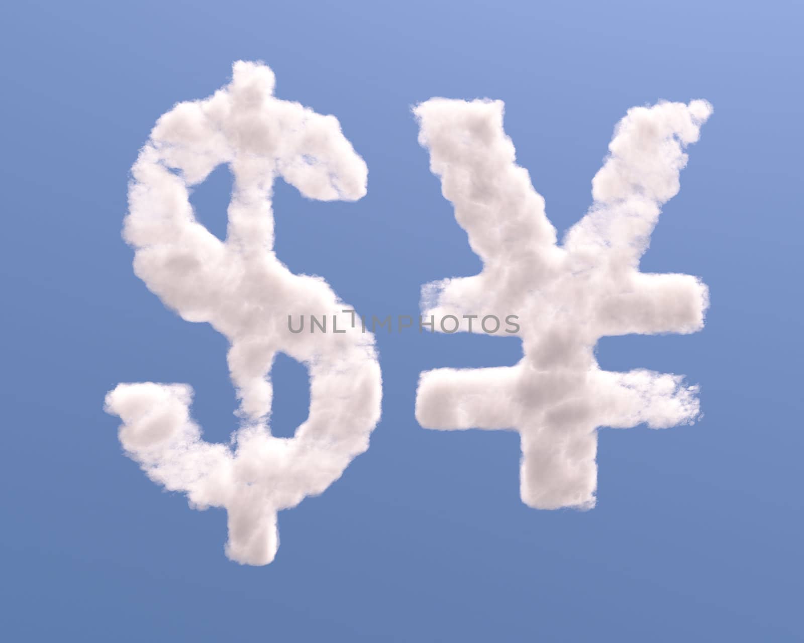 Dollar and yen shape clouds by Zelfit