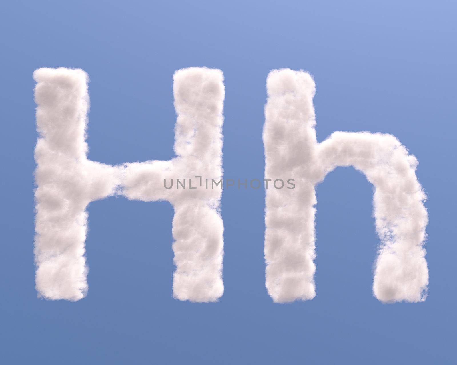 Letter H cloud shape by Zelfit