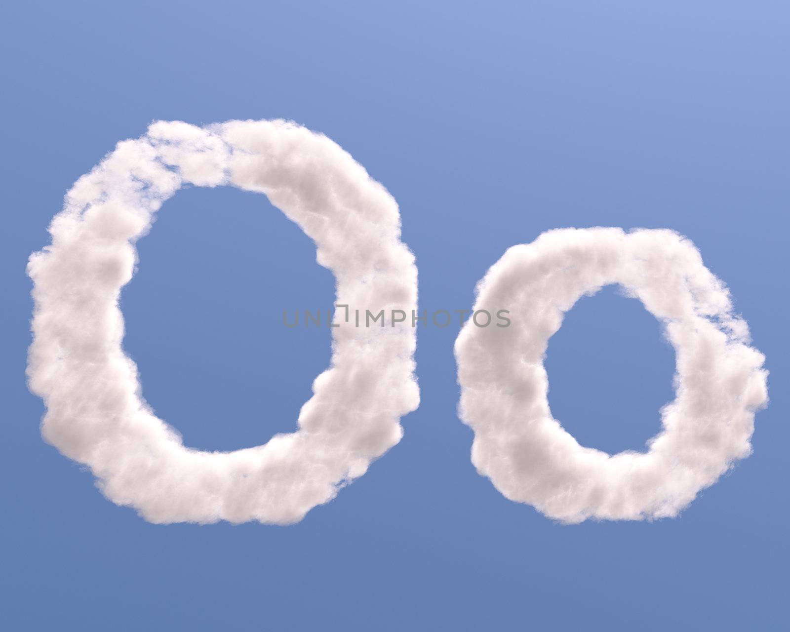 Letter O cloud shape by Zelfit