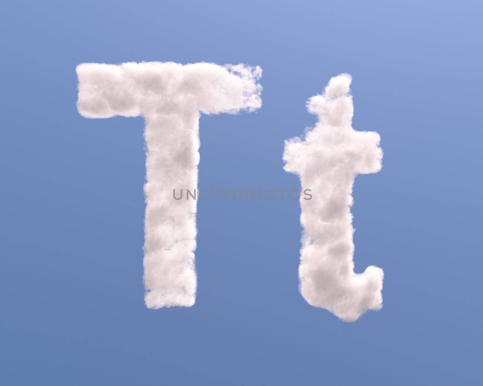 Letter T cloud shape by Zelfit