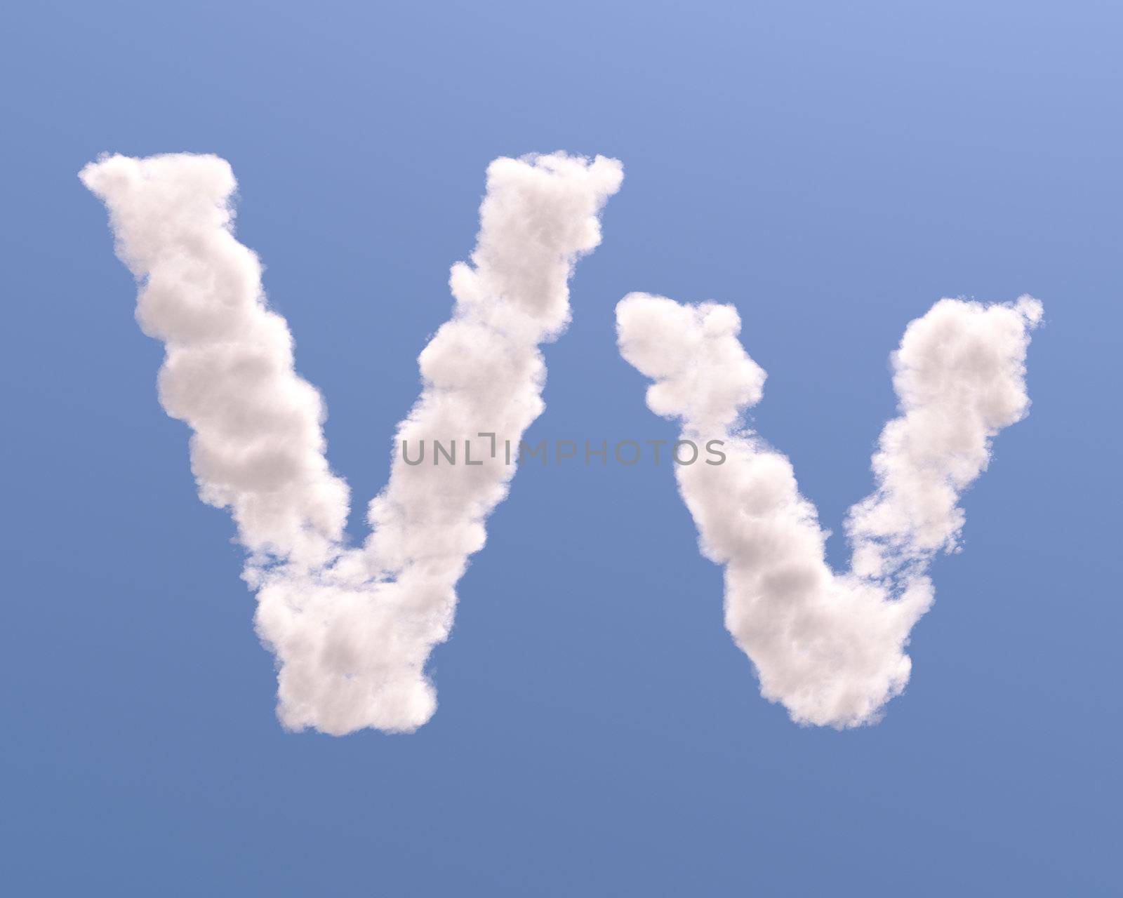 Letter V cloud shape by Zelfit