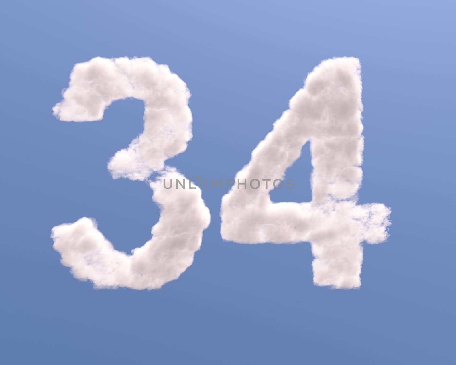 Number 3 and 4 cloud shape by Zelfit