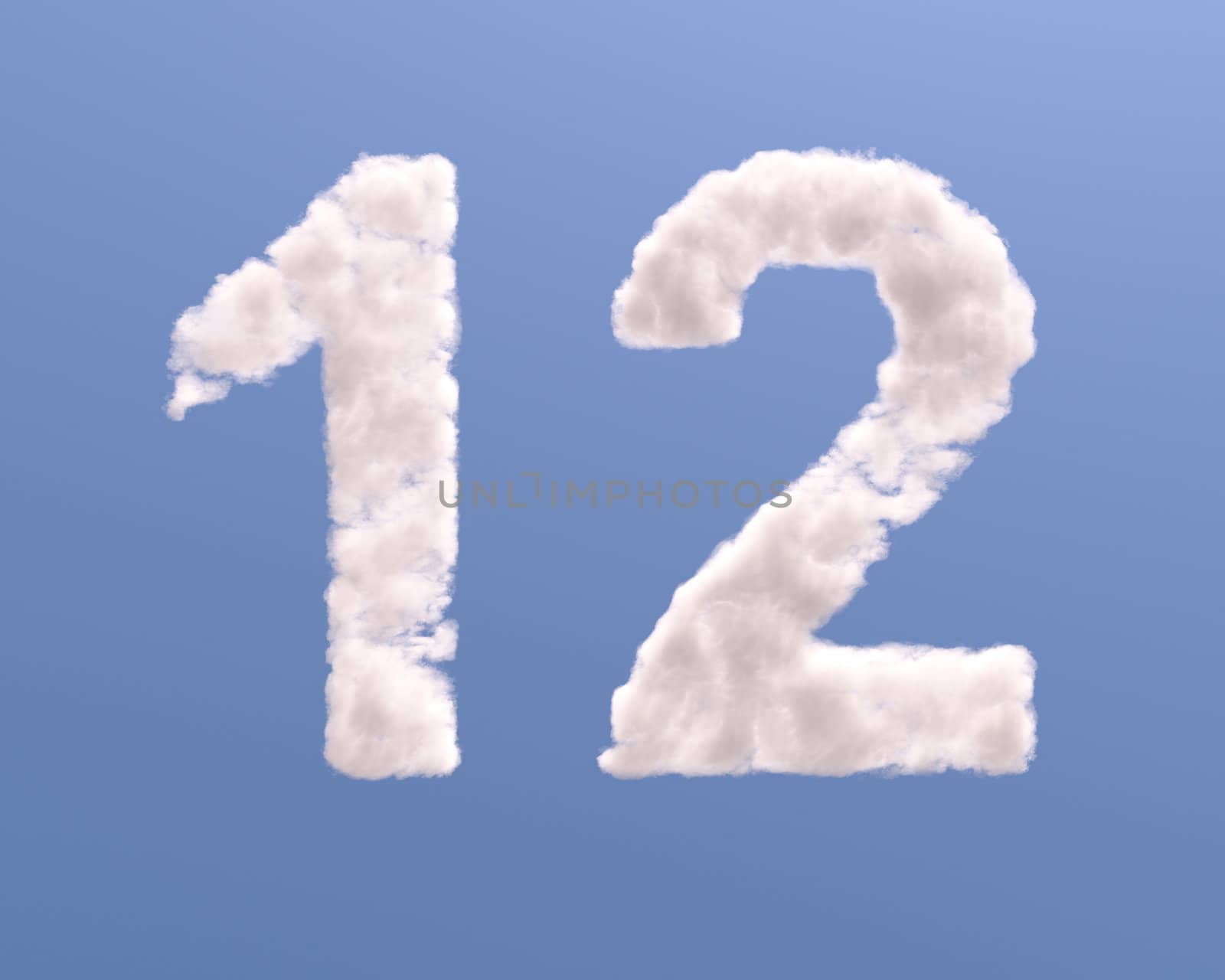 Number 1 and 2 cloud shape by Zelfit