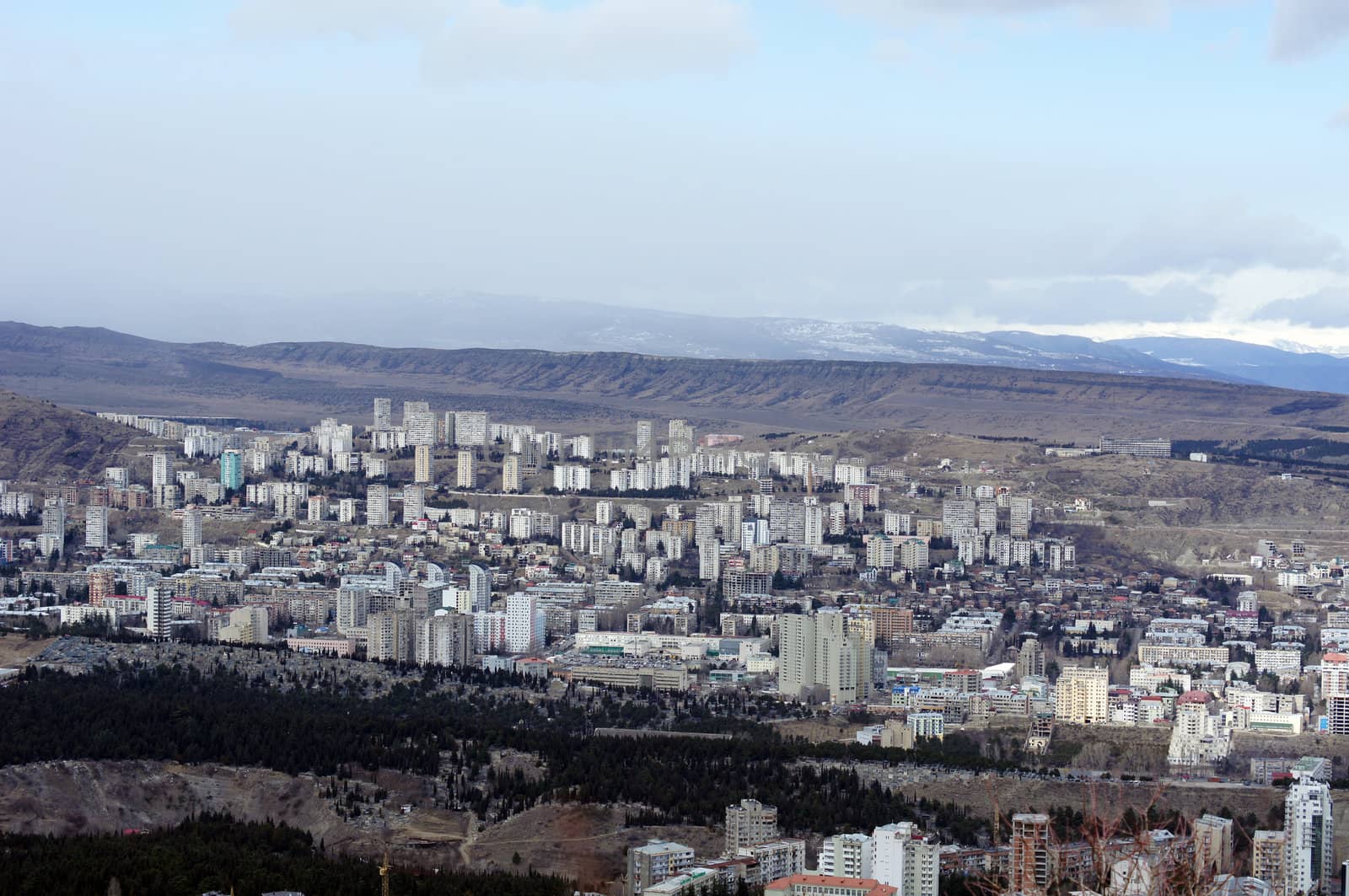 View to Tbilisi new areas from Mtatsminda (Saint mount)