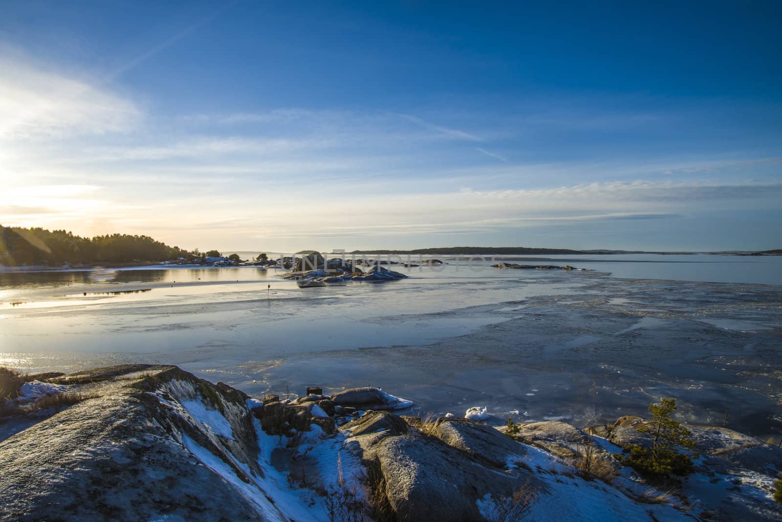 landscape by the sea in the winter by steirus