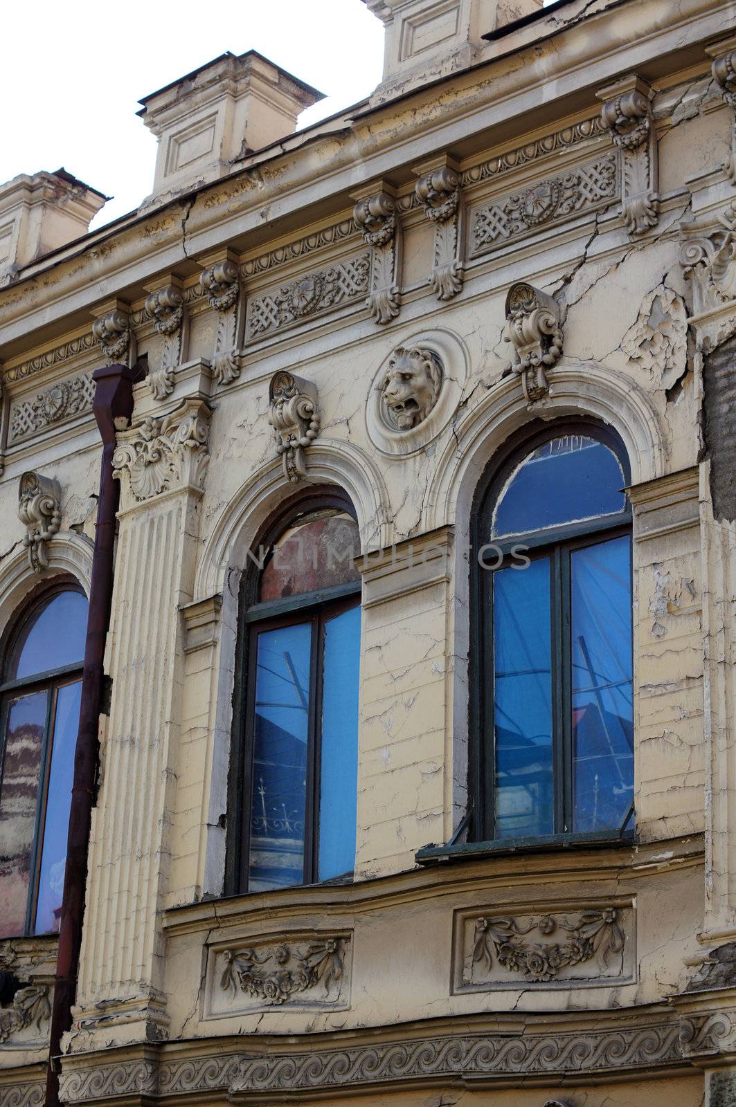 Art-Nouveau facade in Tbilisi Old town, Republic of Georgia