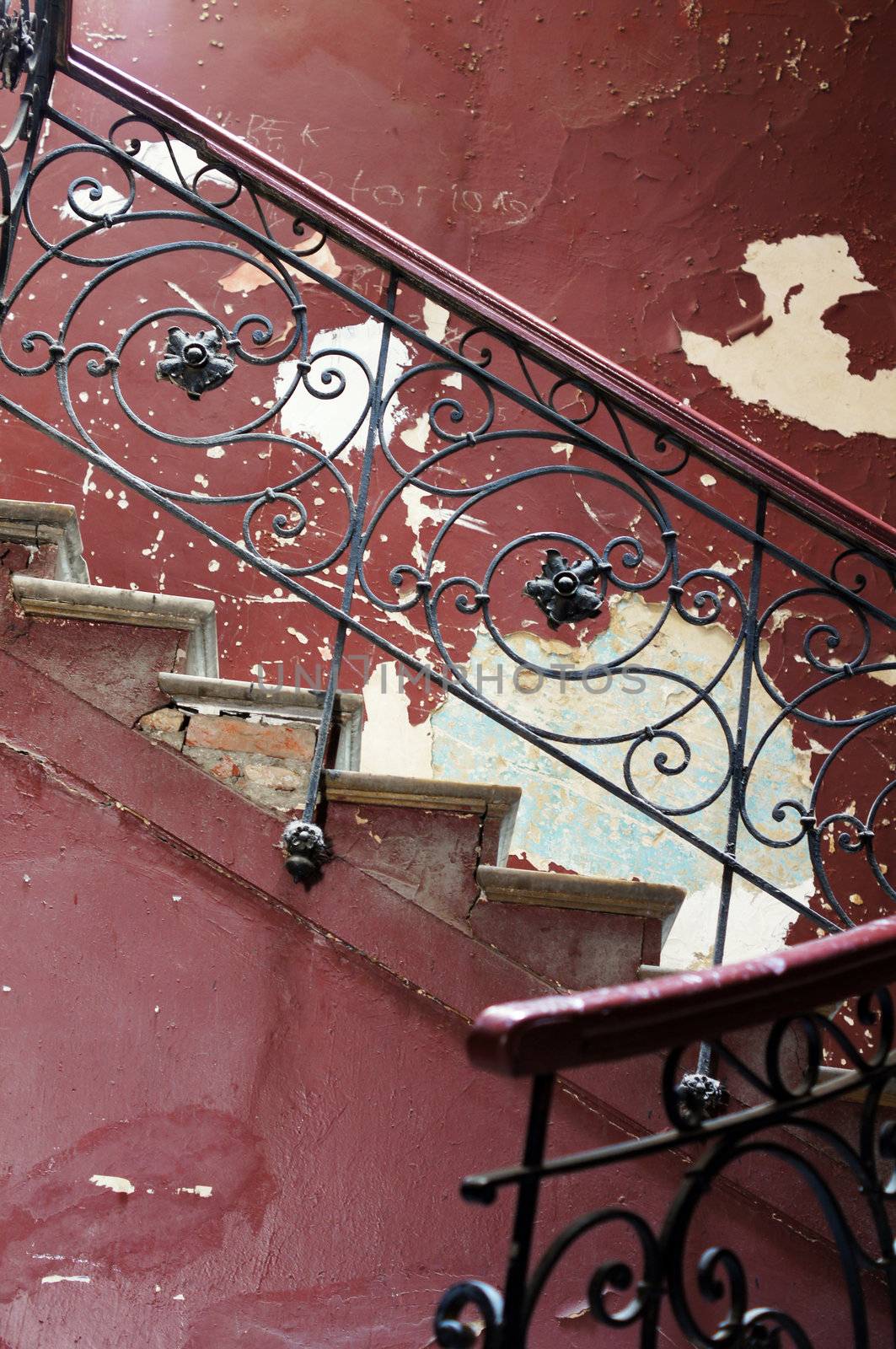 Old staircase in Tbilisi houses of 18-19 centuries, Republic of Georgia