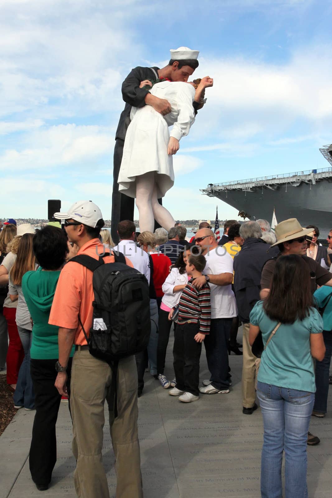 San Diego, CA - FEBRUARY 16 : WWII 'Kiss' statue returns February 16, 2013 in San Diego, CA.