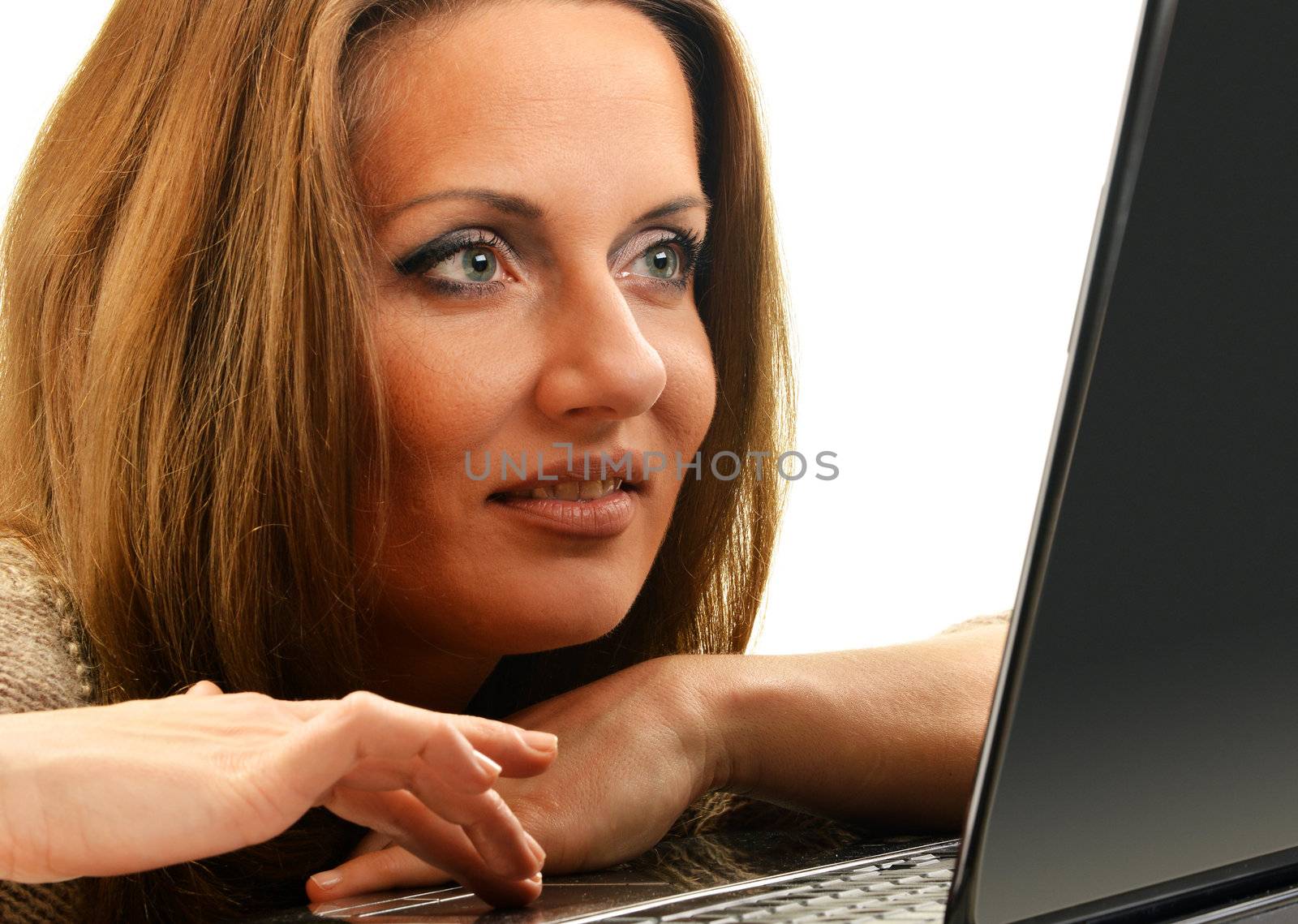 Young woman surfing on the Internet by monti