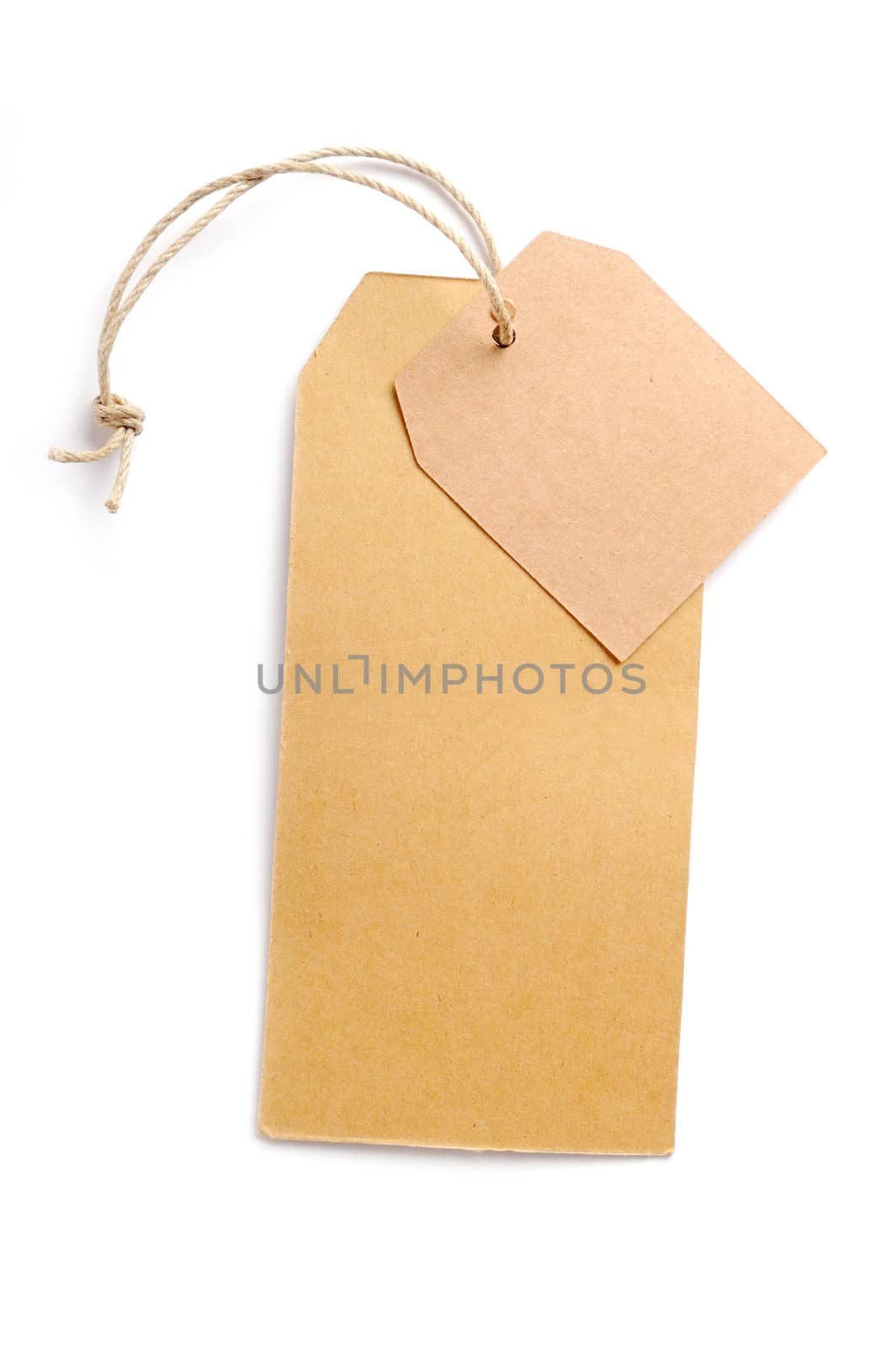 Set of paper tags Isolated on white background. Natural hand made.
