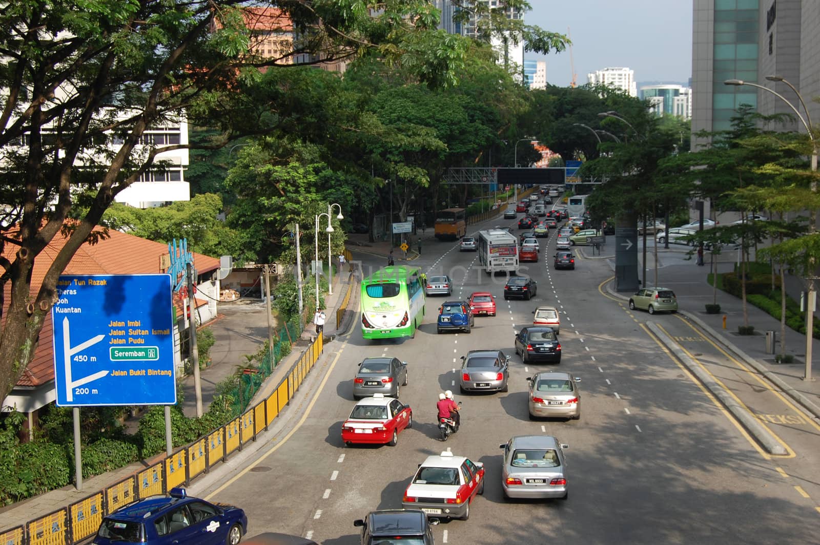 Street at Kuala Lumpur city center by danemo