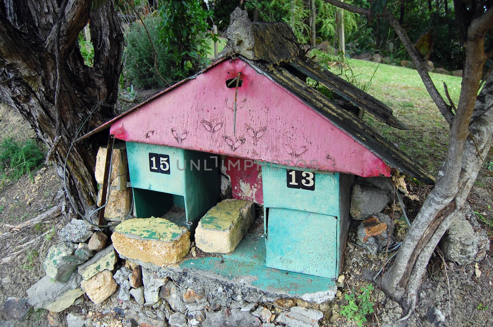 Old metal mail box, Waiheke Island, New Zealand