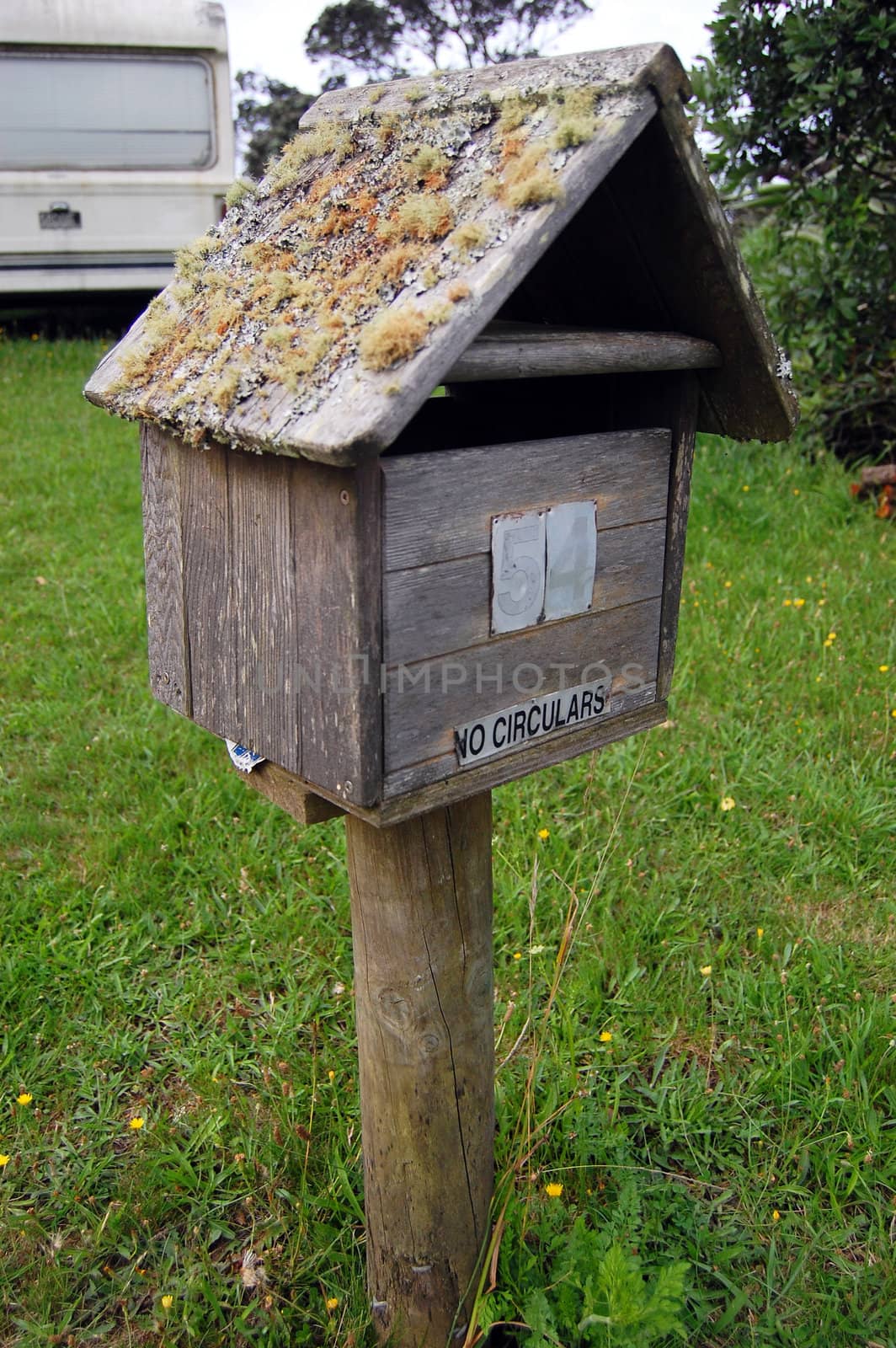 Old timber mail box, Waiheke Island, New Zealand