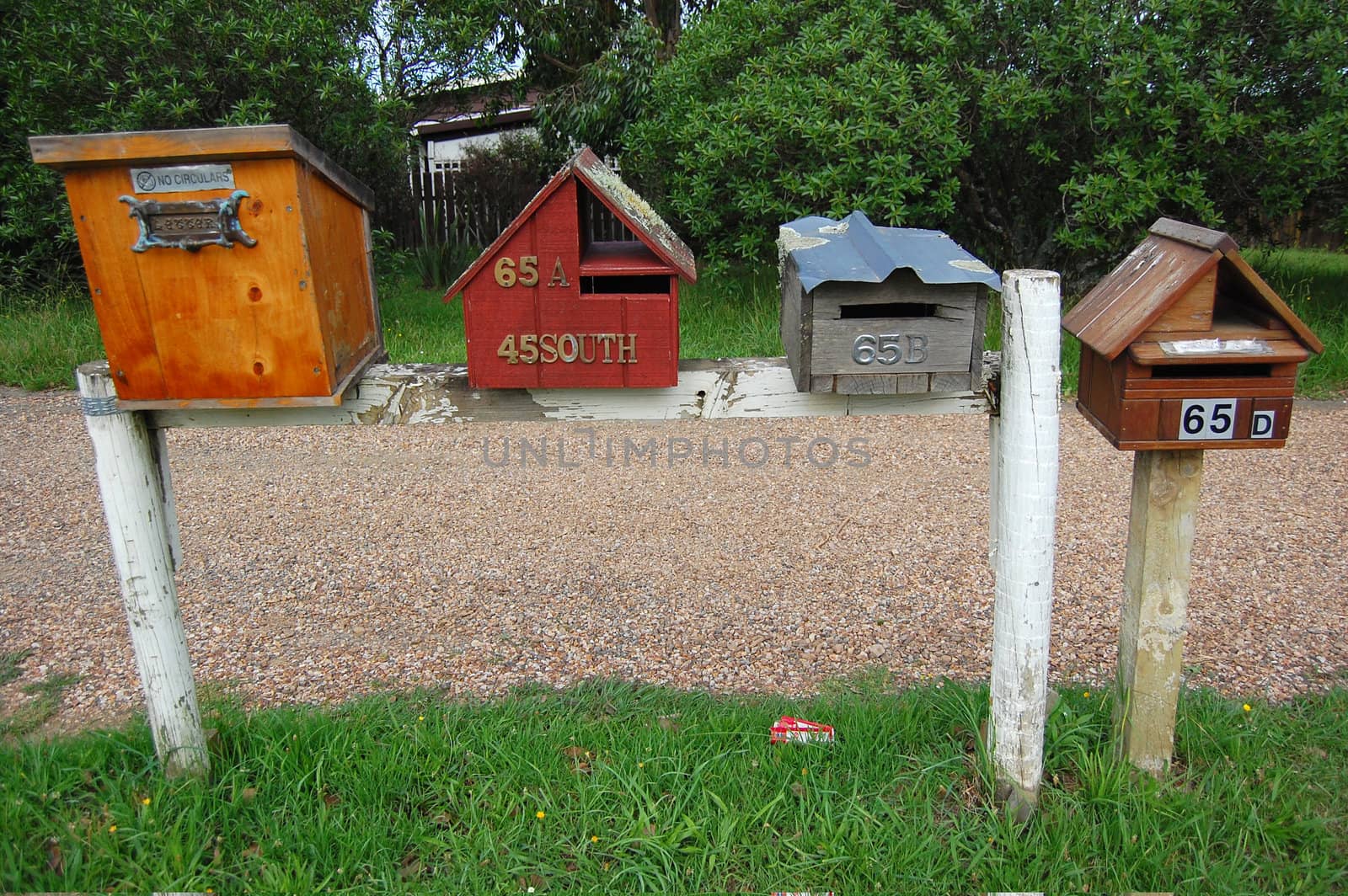 Private disign mail boxes, Waiheke Island, New Zealand