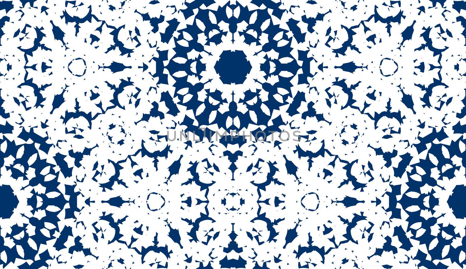 Seamless background of white snowflakes over blue