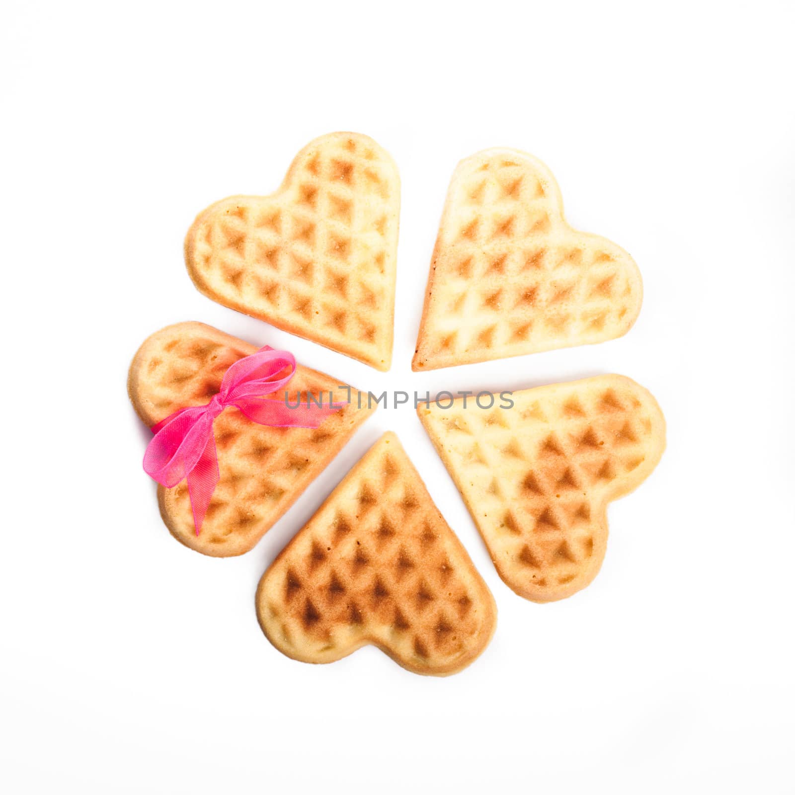 Five heart shaped waffles by nvelichko