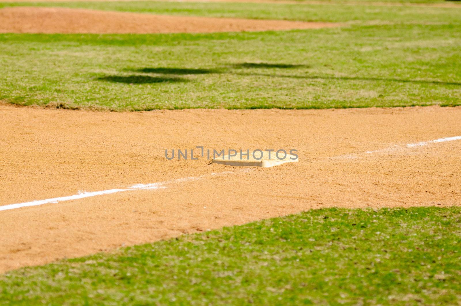 Third base with line chalk