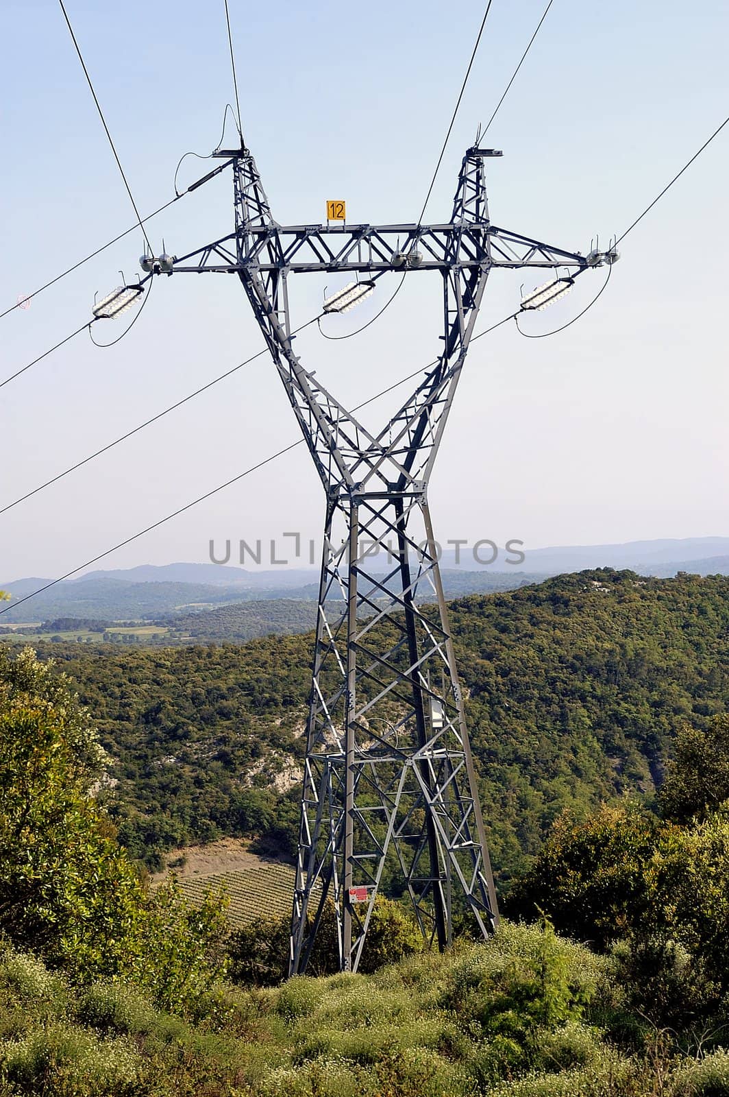 Lines with high voltage